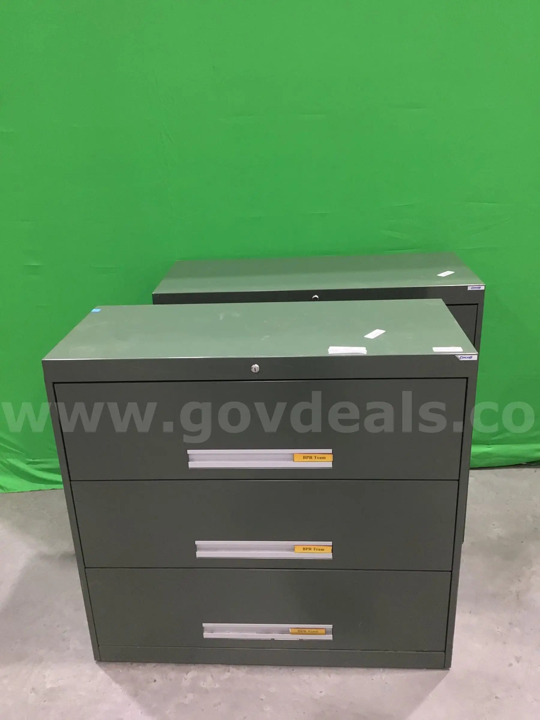Lot of (2) Three-Drawer Lateral File Cabinet