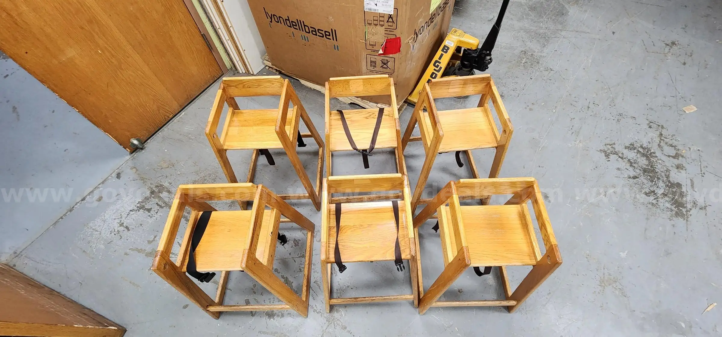 Lot of (6) Wooden Highchairs