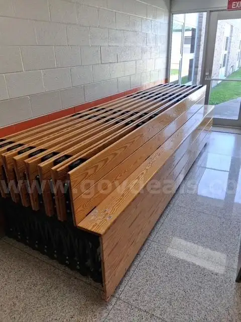 Wooden Stage w Tools & Wheels