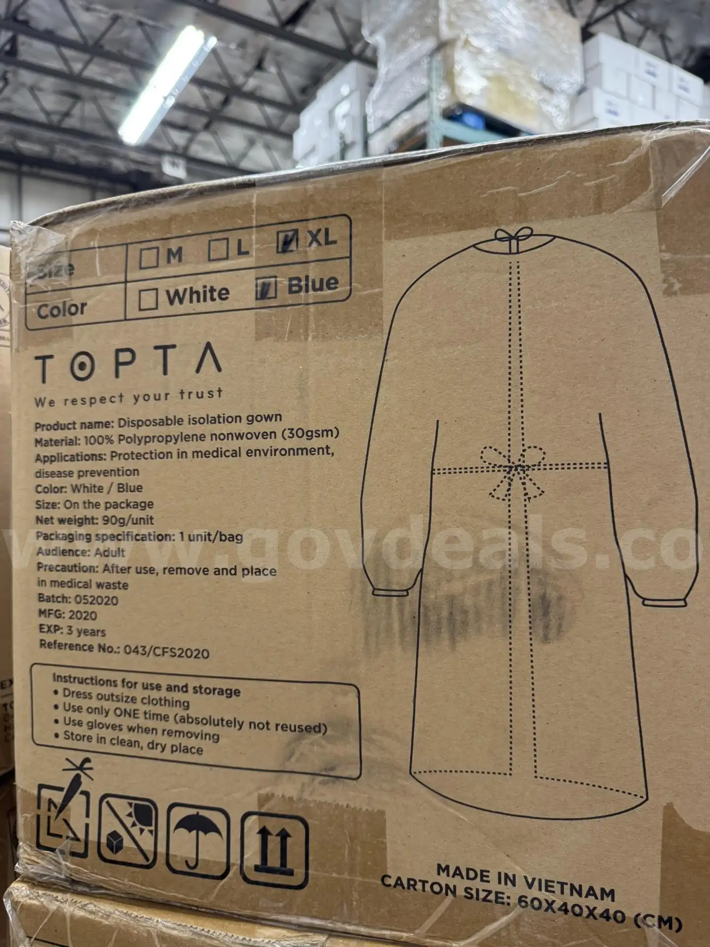 EXPIRED - Disposable Isolation Gowns - SIZE XL