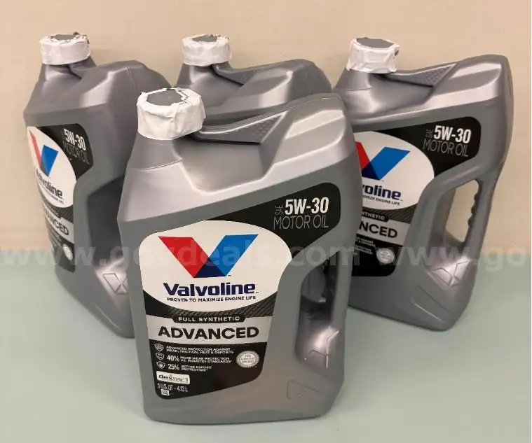 FOUR (4) 5-QUART JUGS OF VALVOLINE FULL SYNTHETIC 5W30 MOTOR OIL