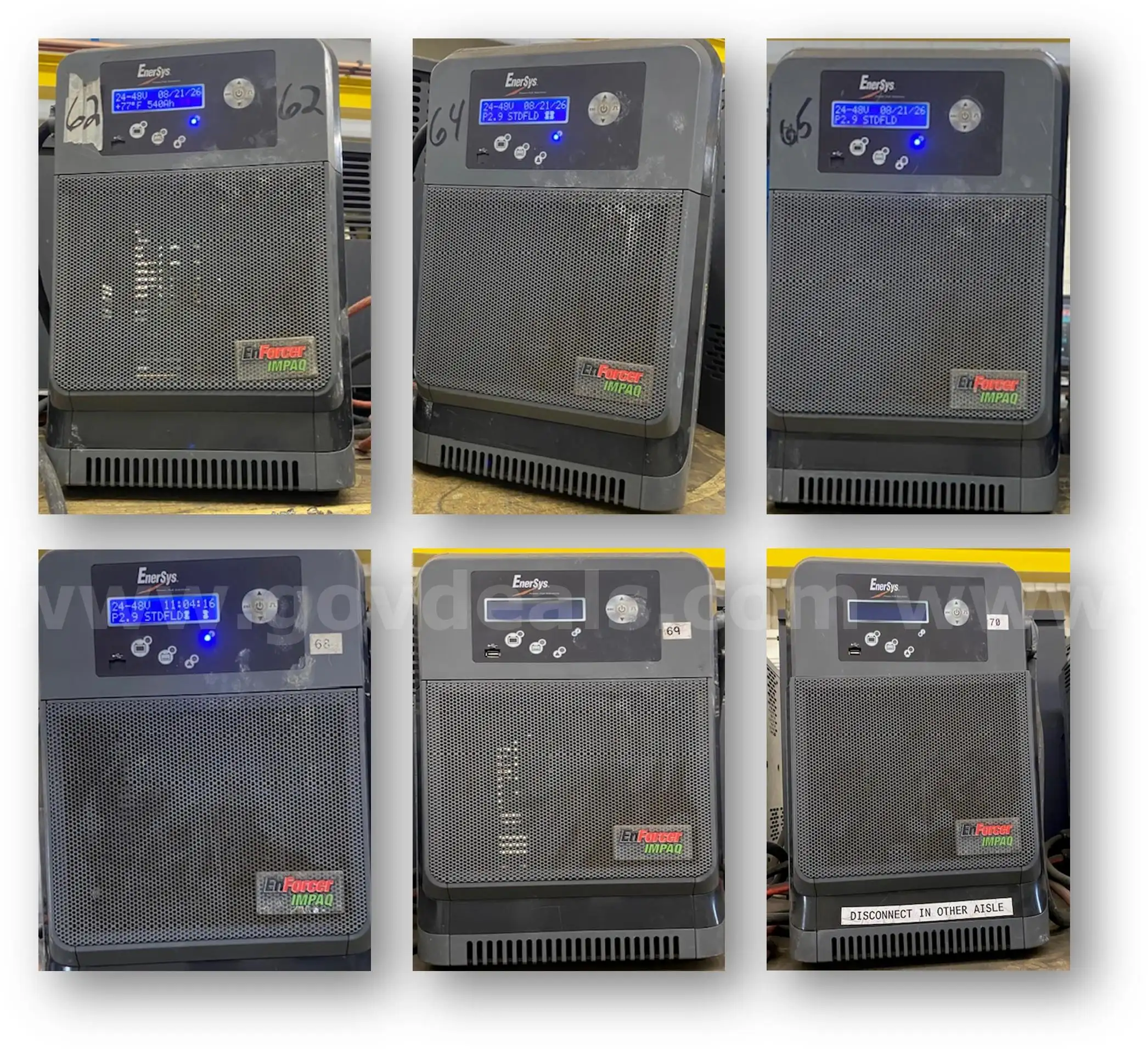 LOT of 6 Industrial Fleet Battery Chargers - Used Operable