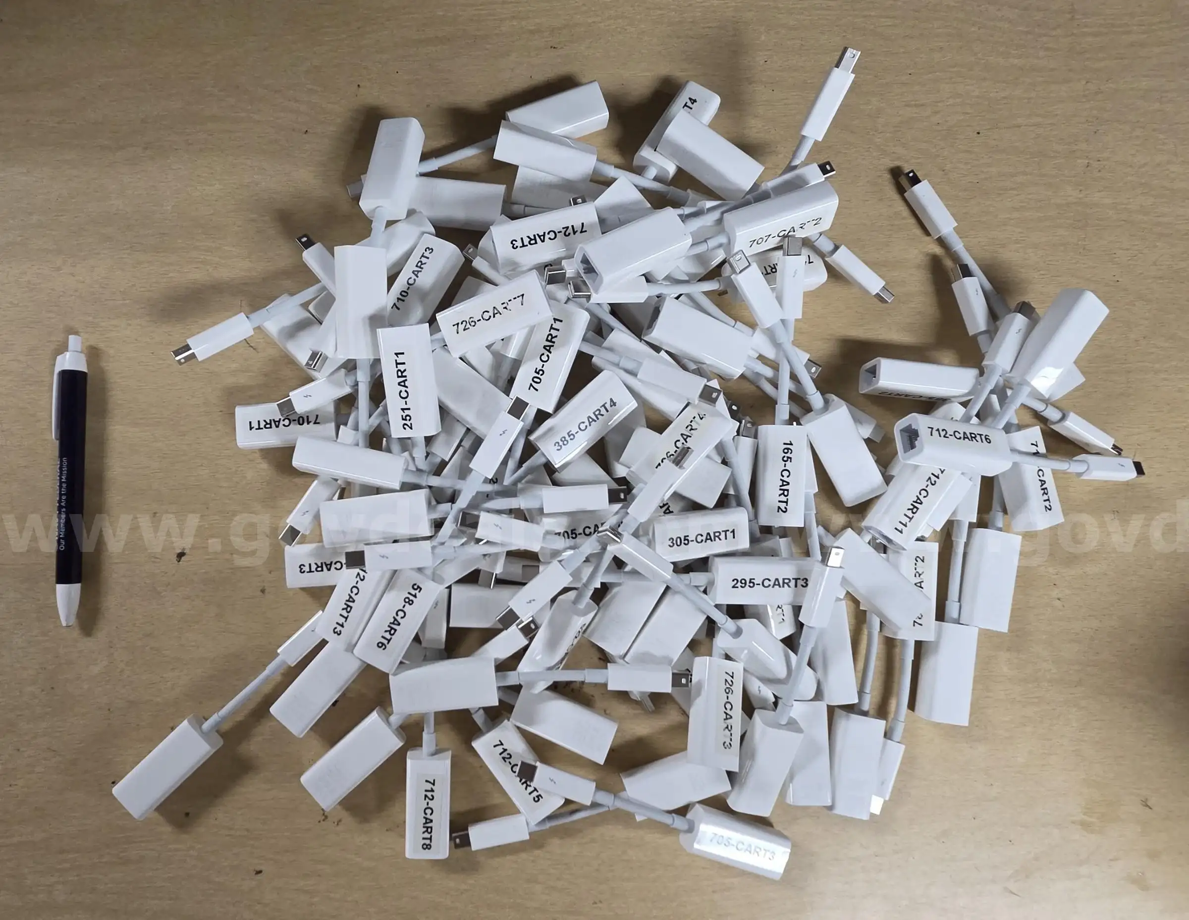 Adapters lightning-to-ethernet. UNTESTED and uncounted. 1 small box worth of these.