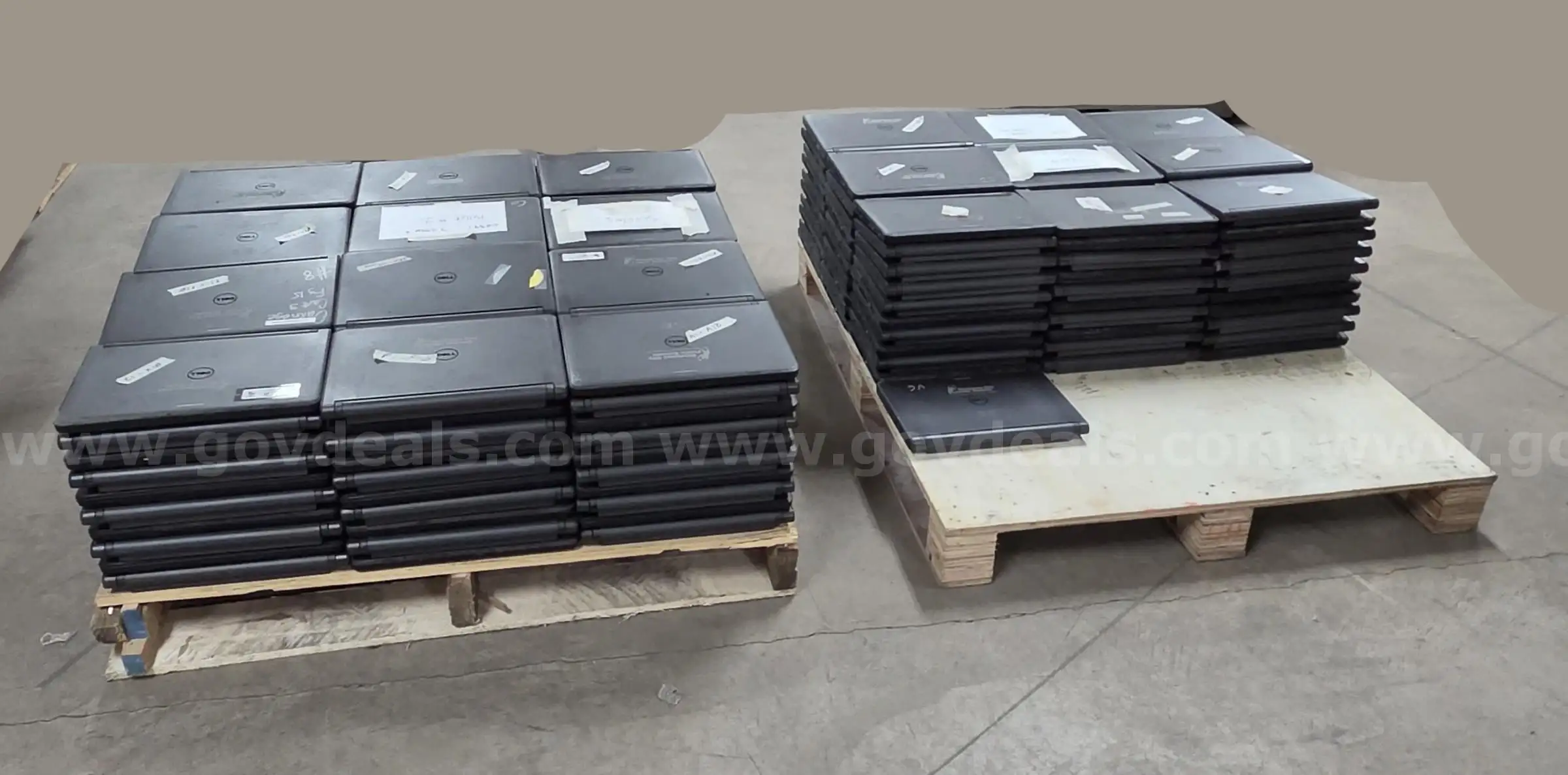 Dell Latitude 3340 laptops on 2 pallets. All hard drives removed. All used. SOME power bricks includ