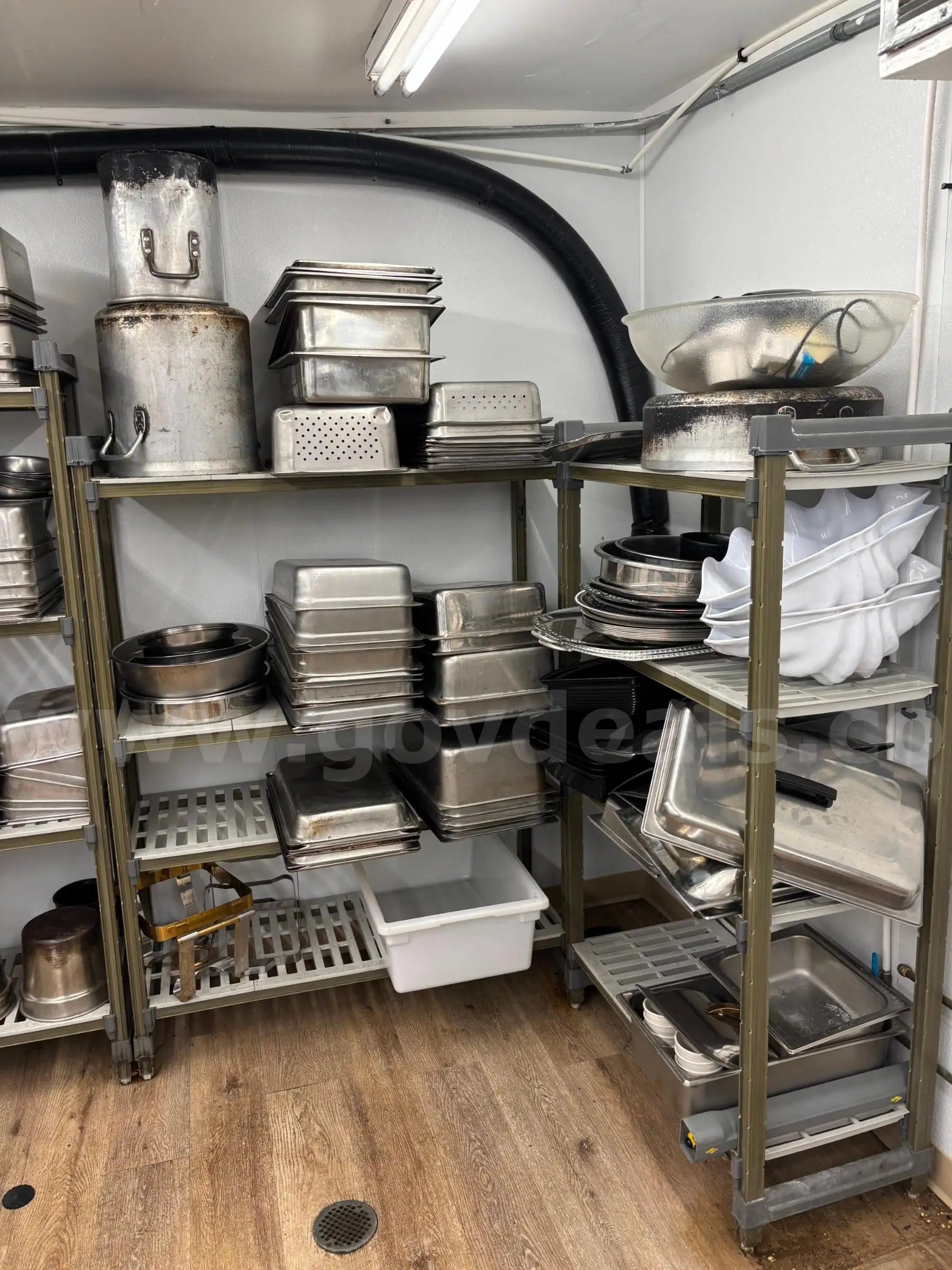 Kitchen supplies - pots pans utensils includes racks