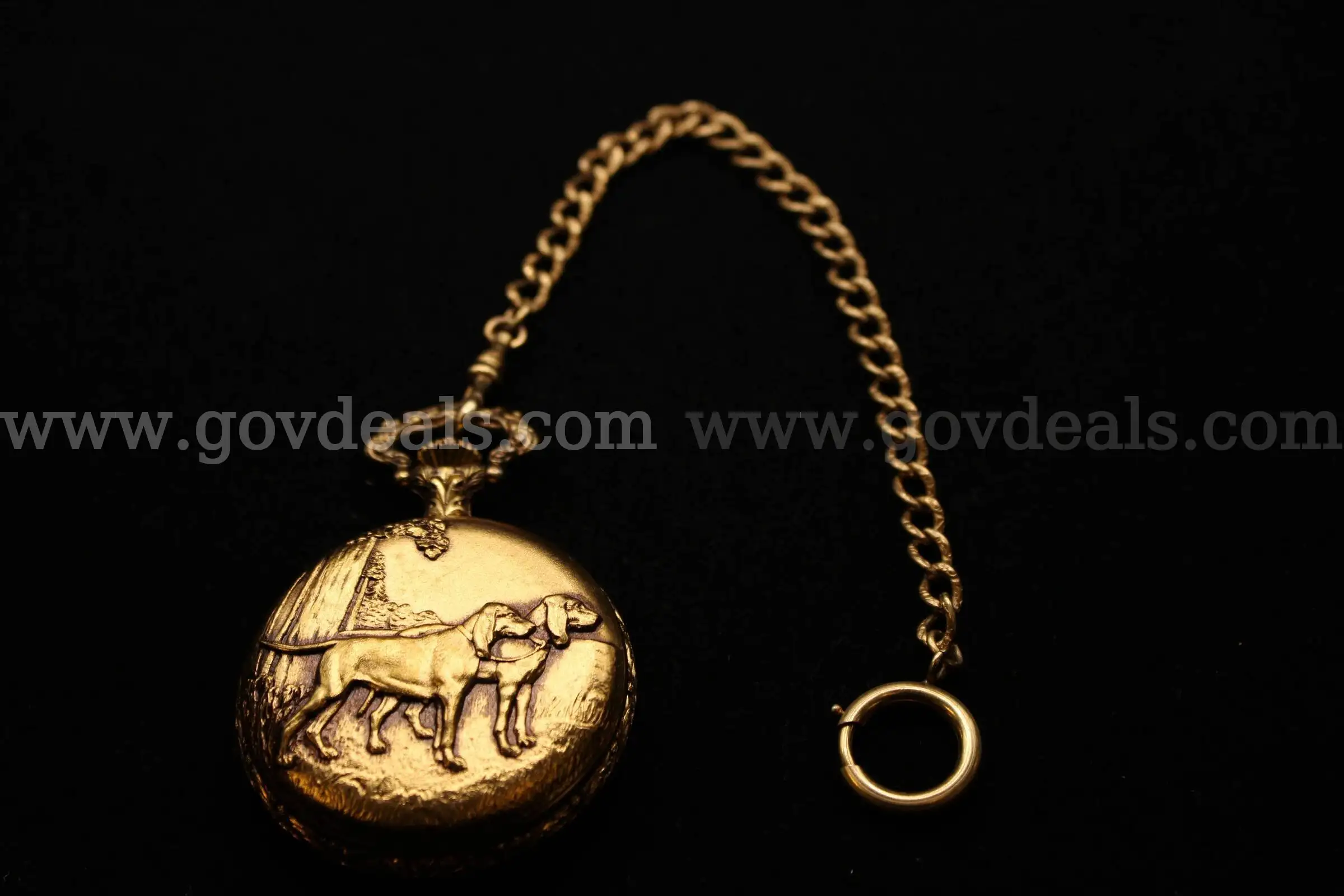 1- Gold Colored Belle-Suisse Like Pocket Watch On A Gold Colored Chain