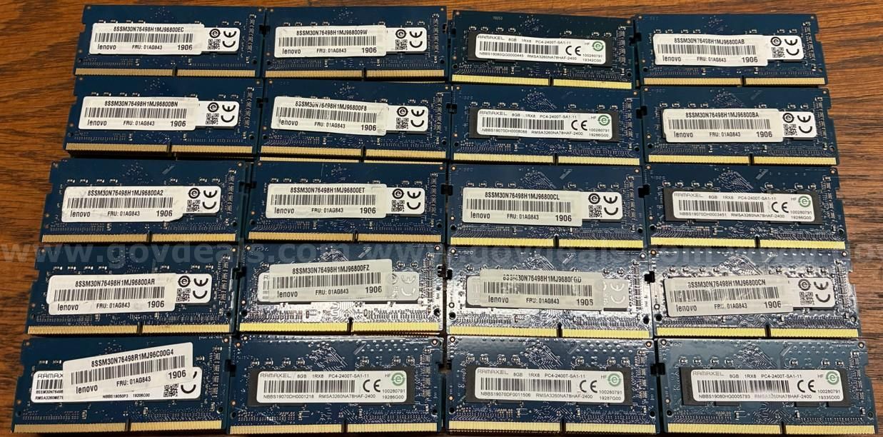 Lot of 100 used Ramaxel 8GB SODIMM RAM