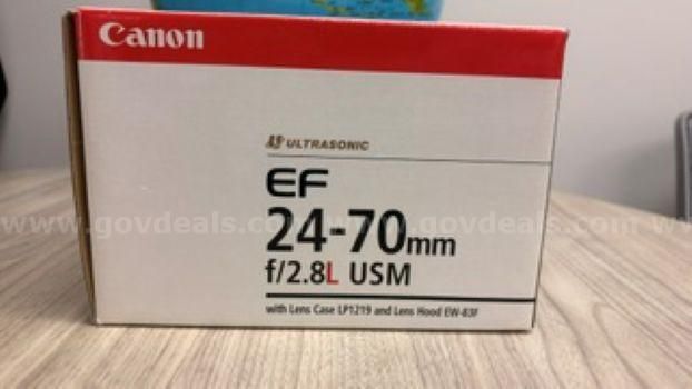 Canon EF 24-70mm f 2.8L USM (NEW IN BOX) valued at approximately $2 000