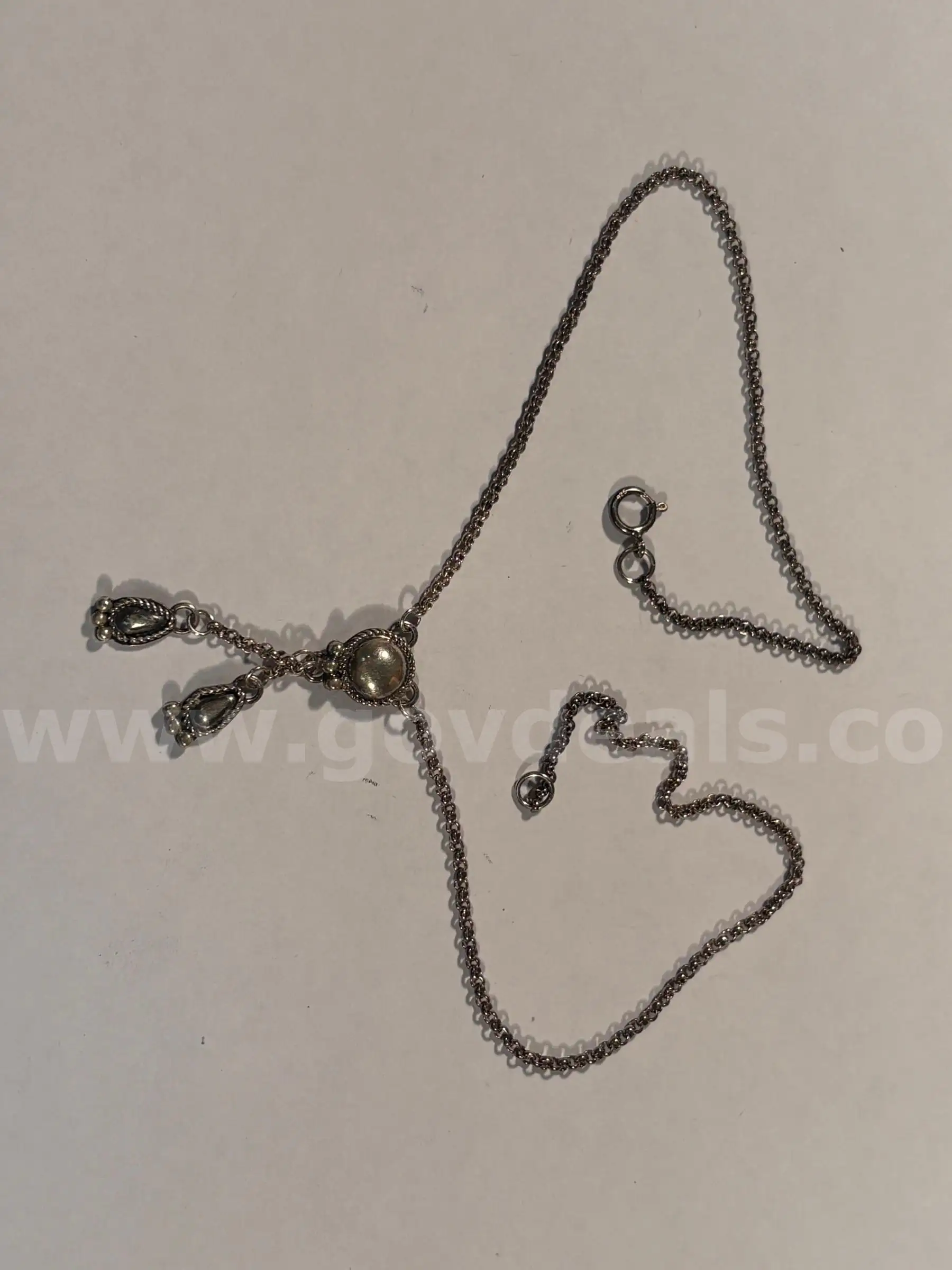 sterling silver stamp necklace with .925 clasp