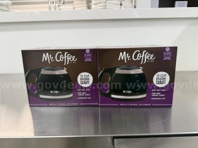 Lot of 2 Mr. Coffee 12-Cup Replacement Carafes (New Unused)