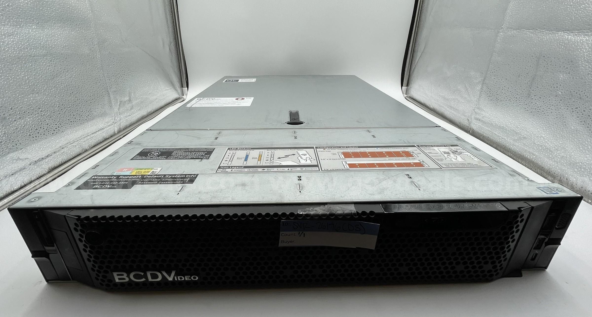 BCDVideo 2U Server (Dell PowerEdge R740) | 80TB SAS | 8x 600GB | 48GB RAM