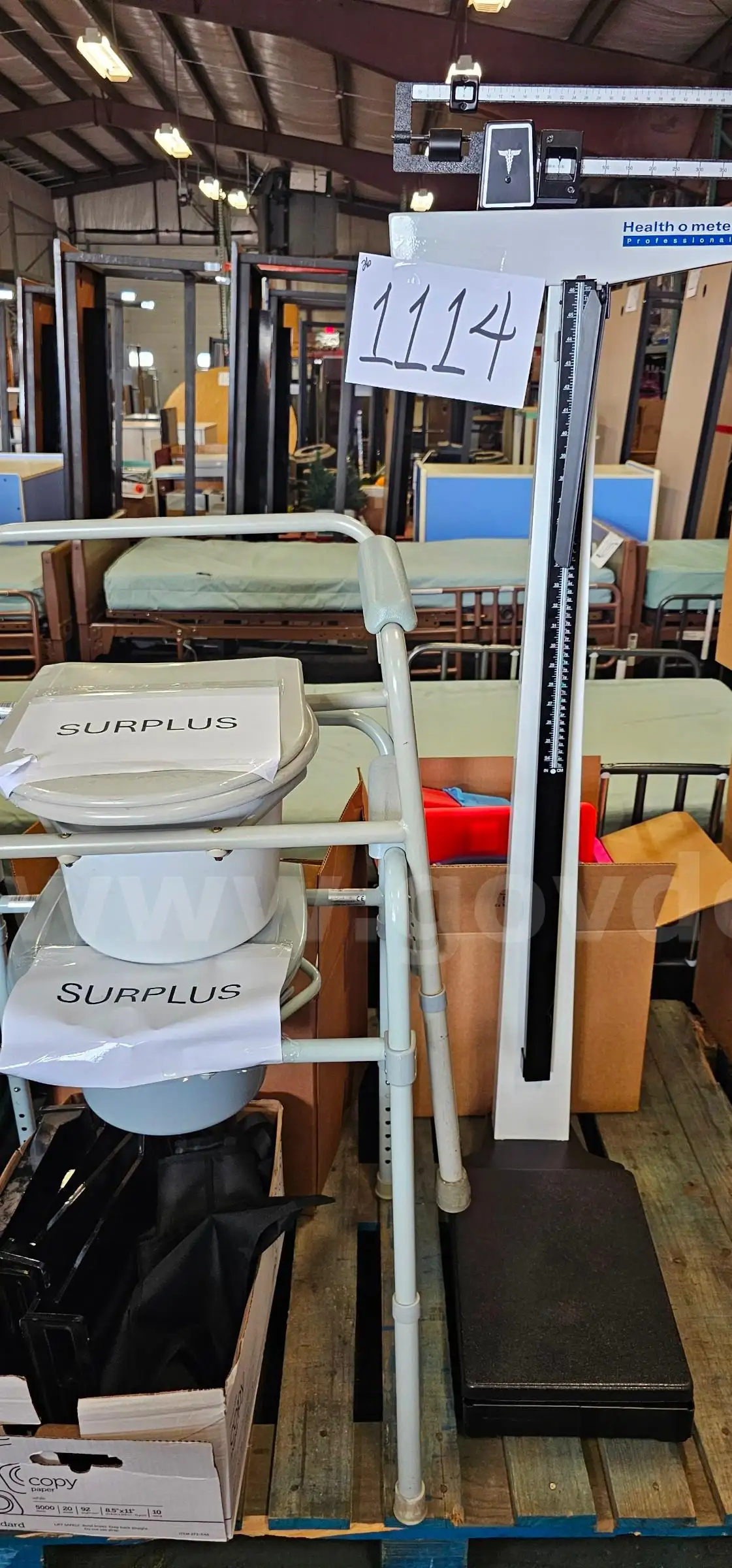 Medical Scale Bedside Commodes & Assorted Supplies