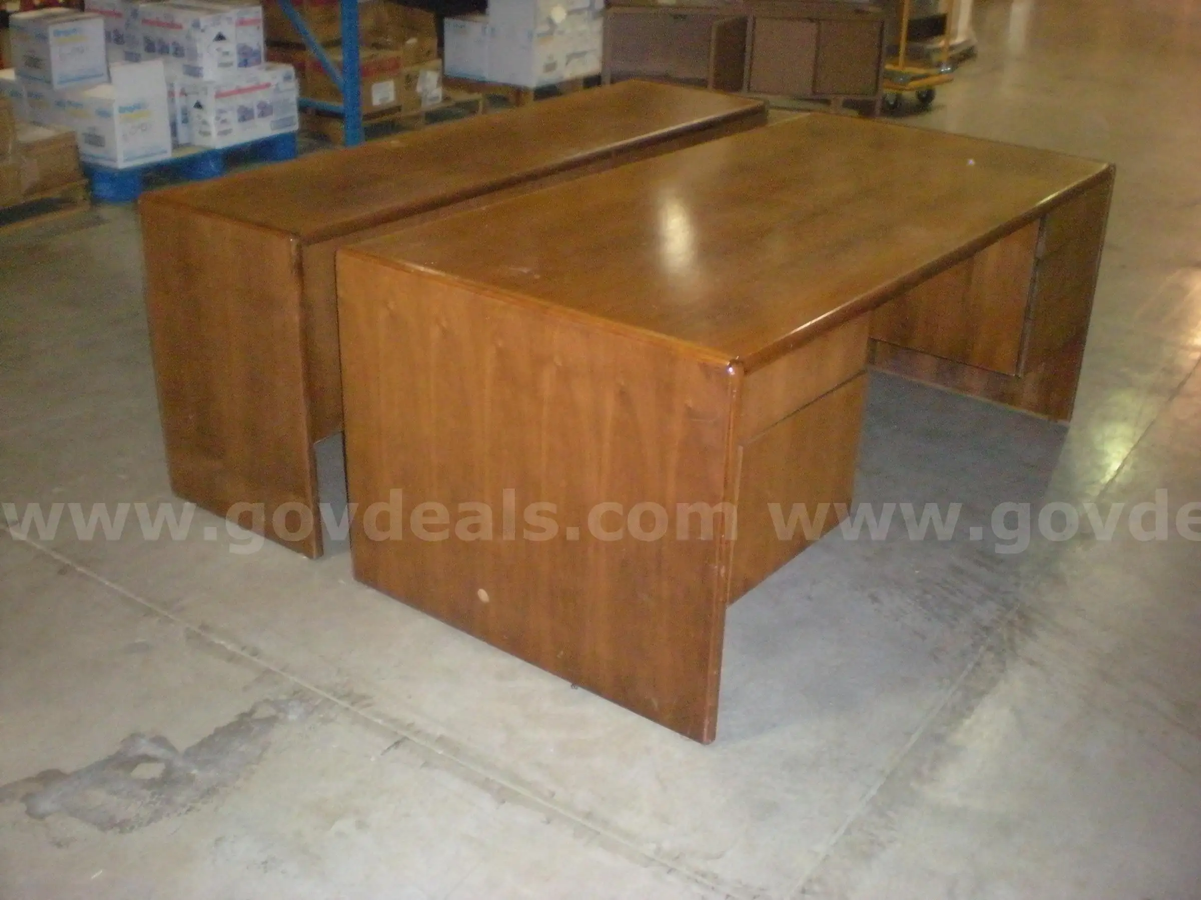 Wood Desk and Hutch
