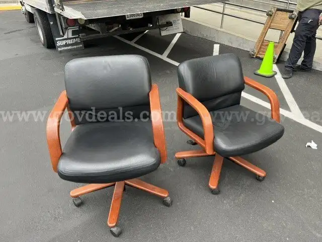 Leather rolling chairs QTY 2