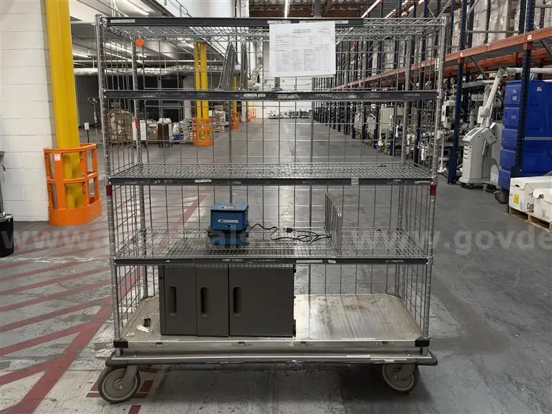 METAL CART PLUS 1 FILE CABINET & 1 FARRINGTON ADDRESSOGRAPH 5000