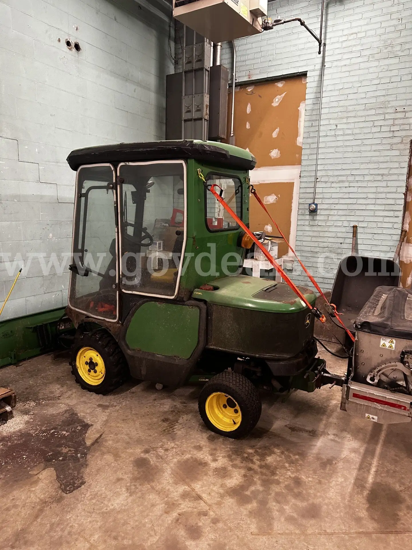 John Deere Diesel Utility Tractor with Cab Ventrac Sweeper & John Deere Snow Blower Attachment