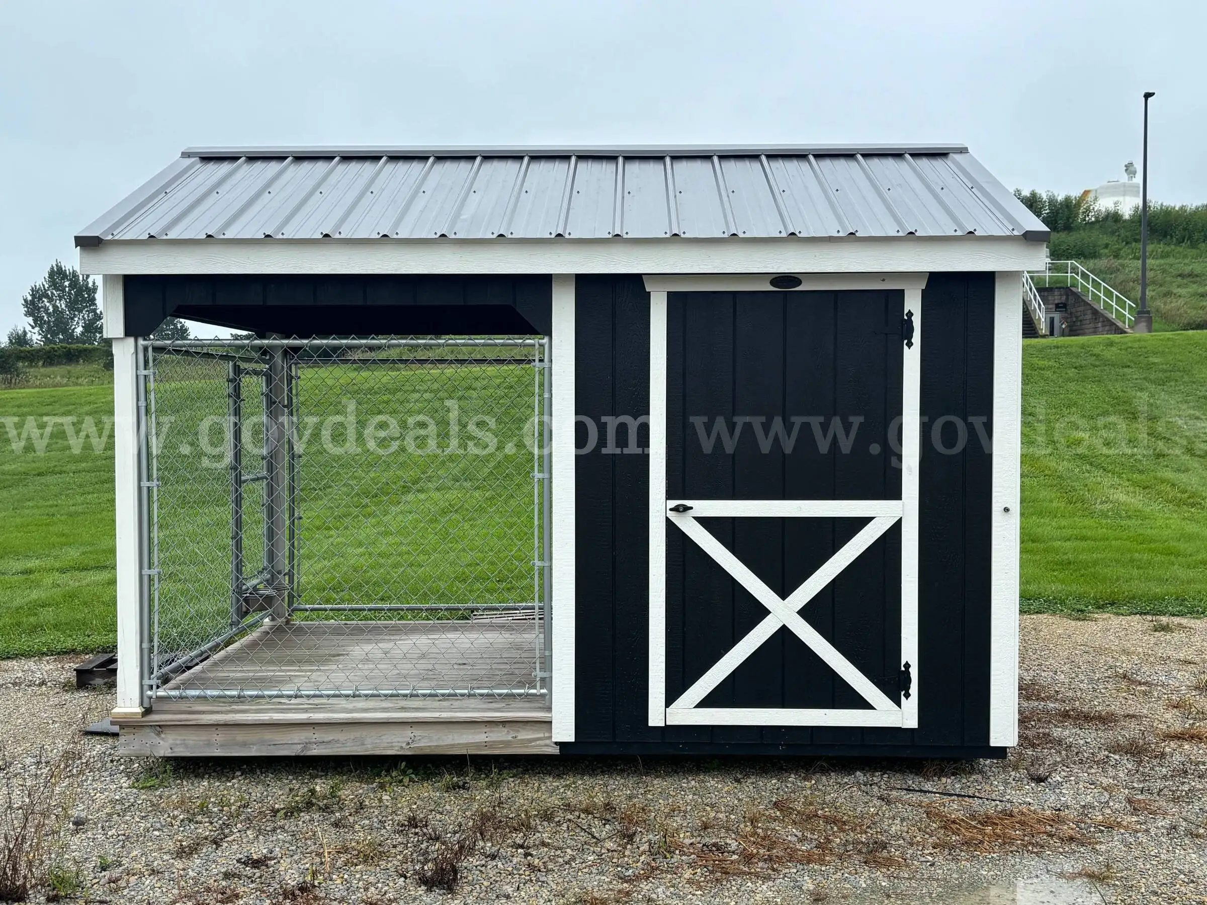 8 x 12 Insulated K9 Kennel and Storage Shed with Attached Run