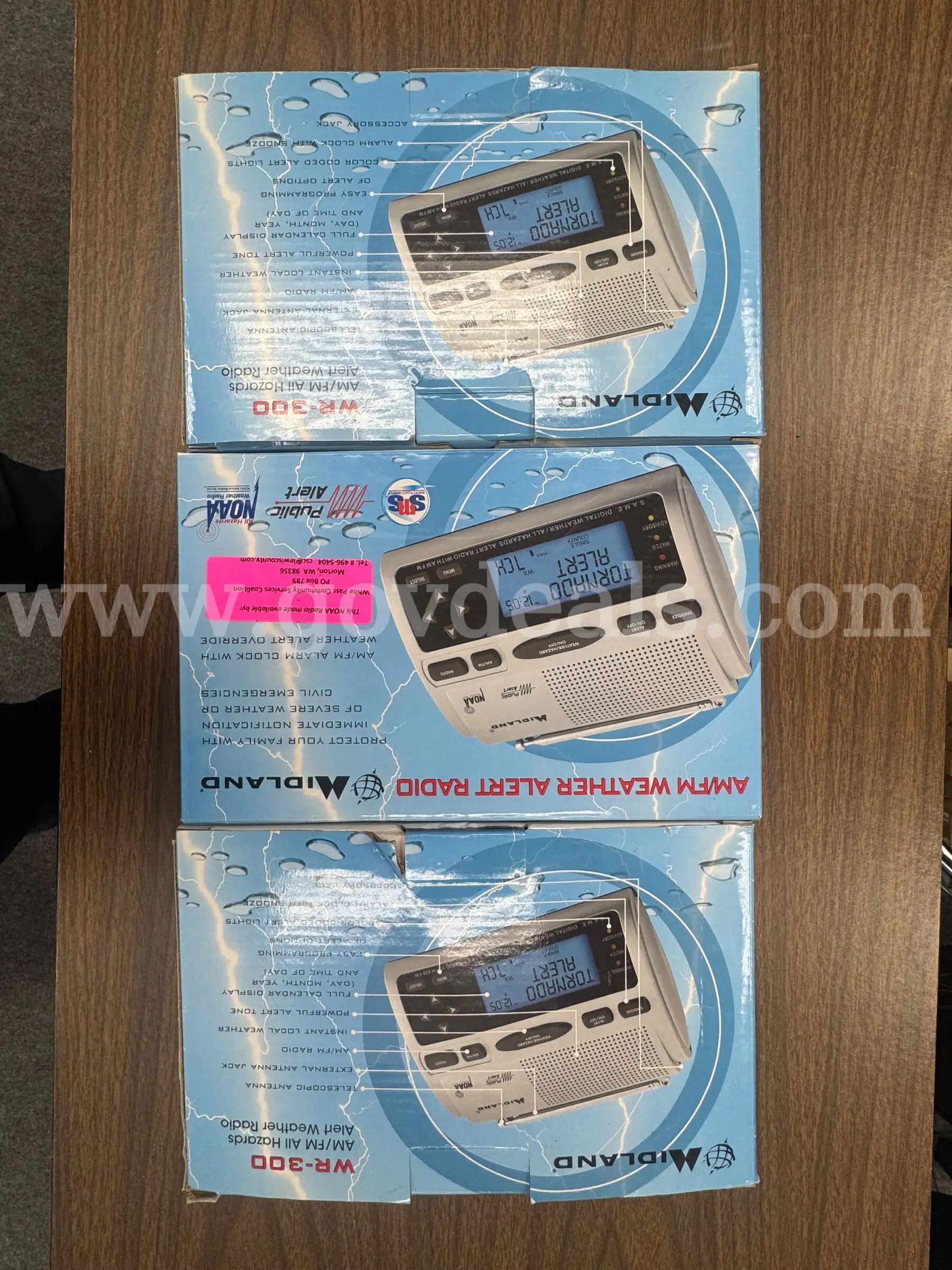 Midland WR-300 NOAA Weather Alert Radios (Lot of 3)
