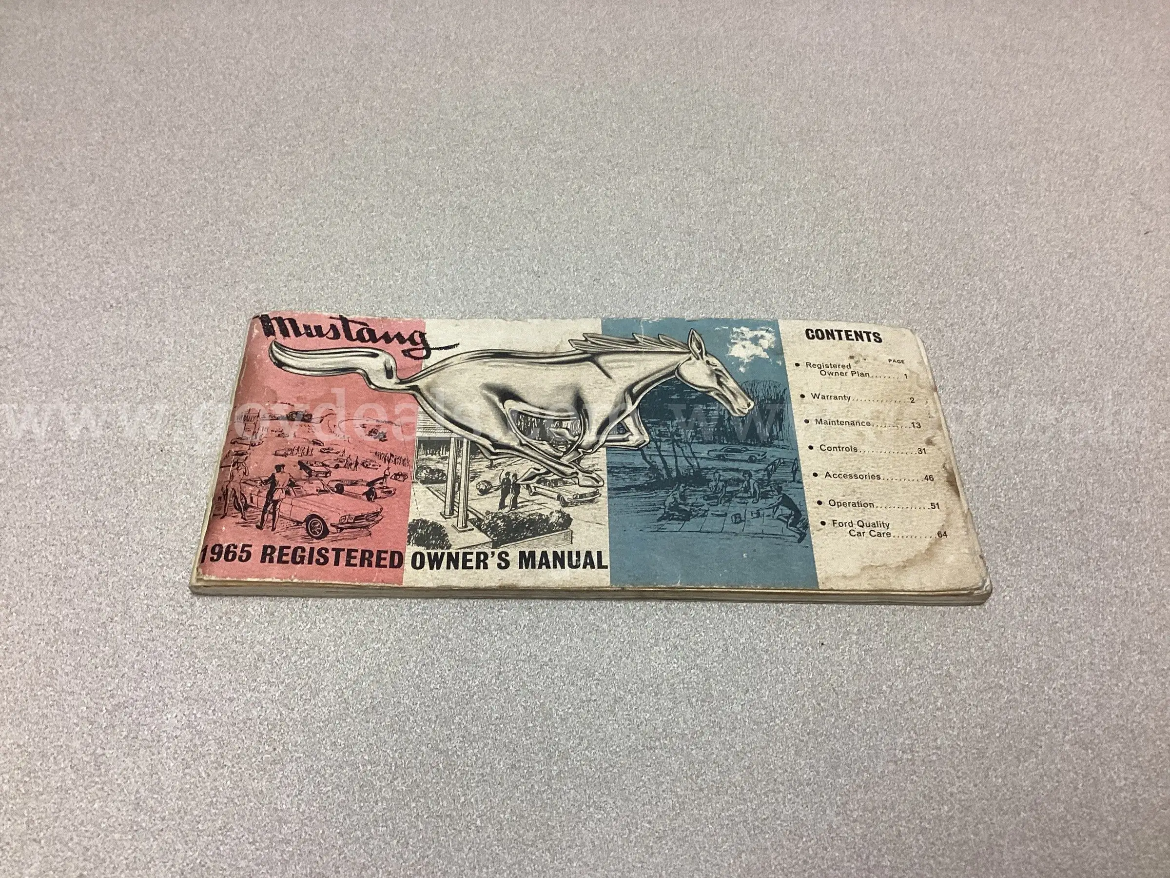 1965 Mustang Registered Owners Manual