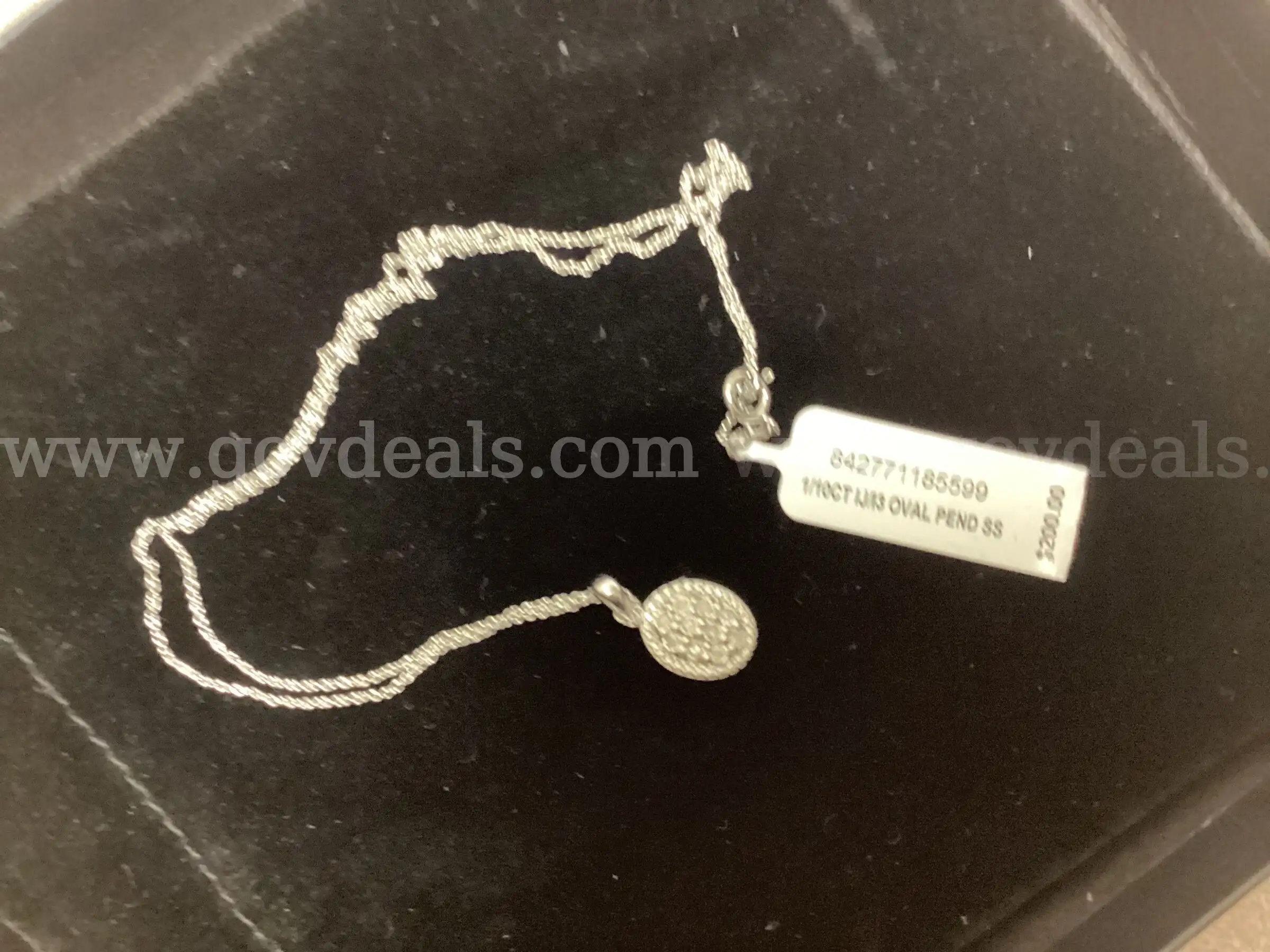 Bridge Diamond pendant oval necklace 1 10 CT Sterling silver 18”inch