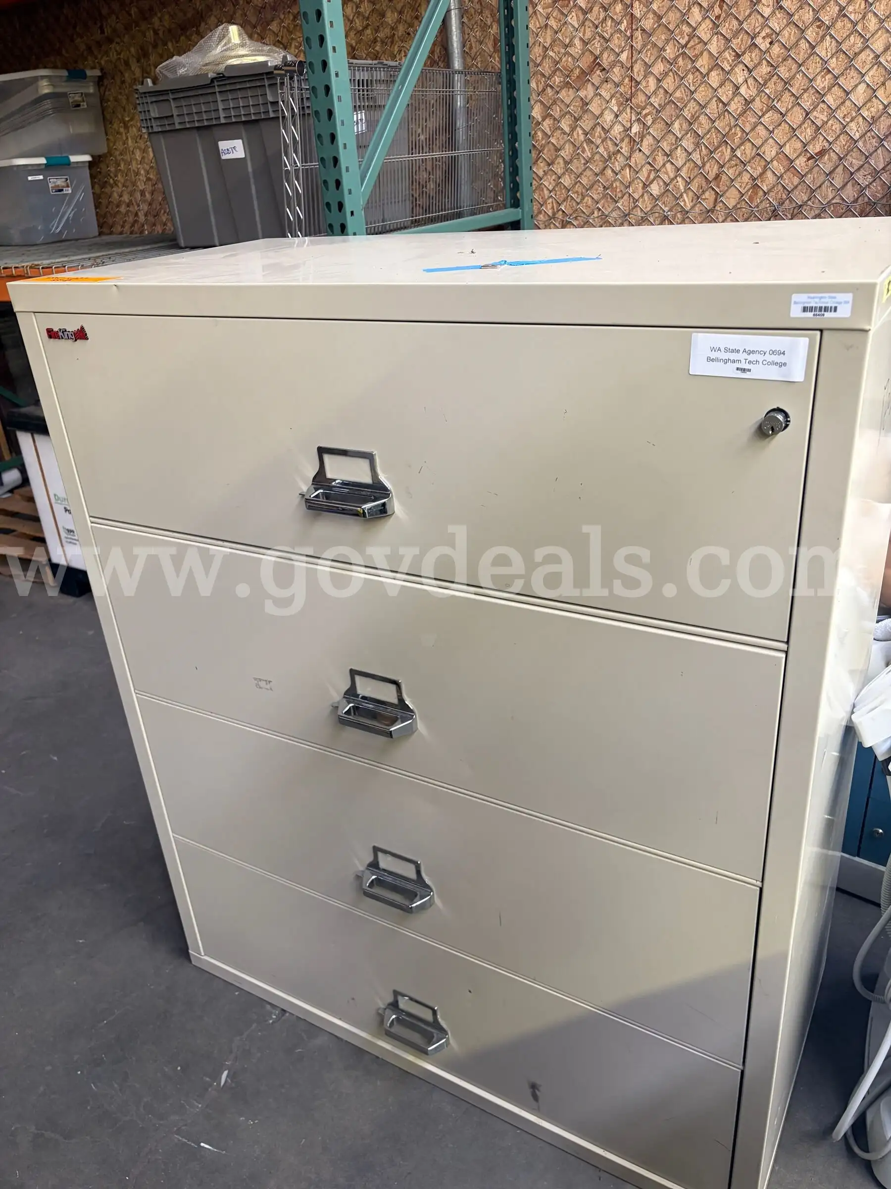 Large Four Drawer Fire Safe File Cabinet w Key