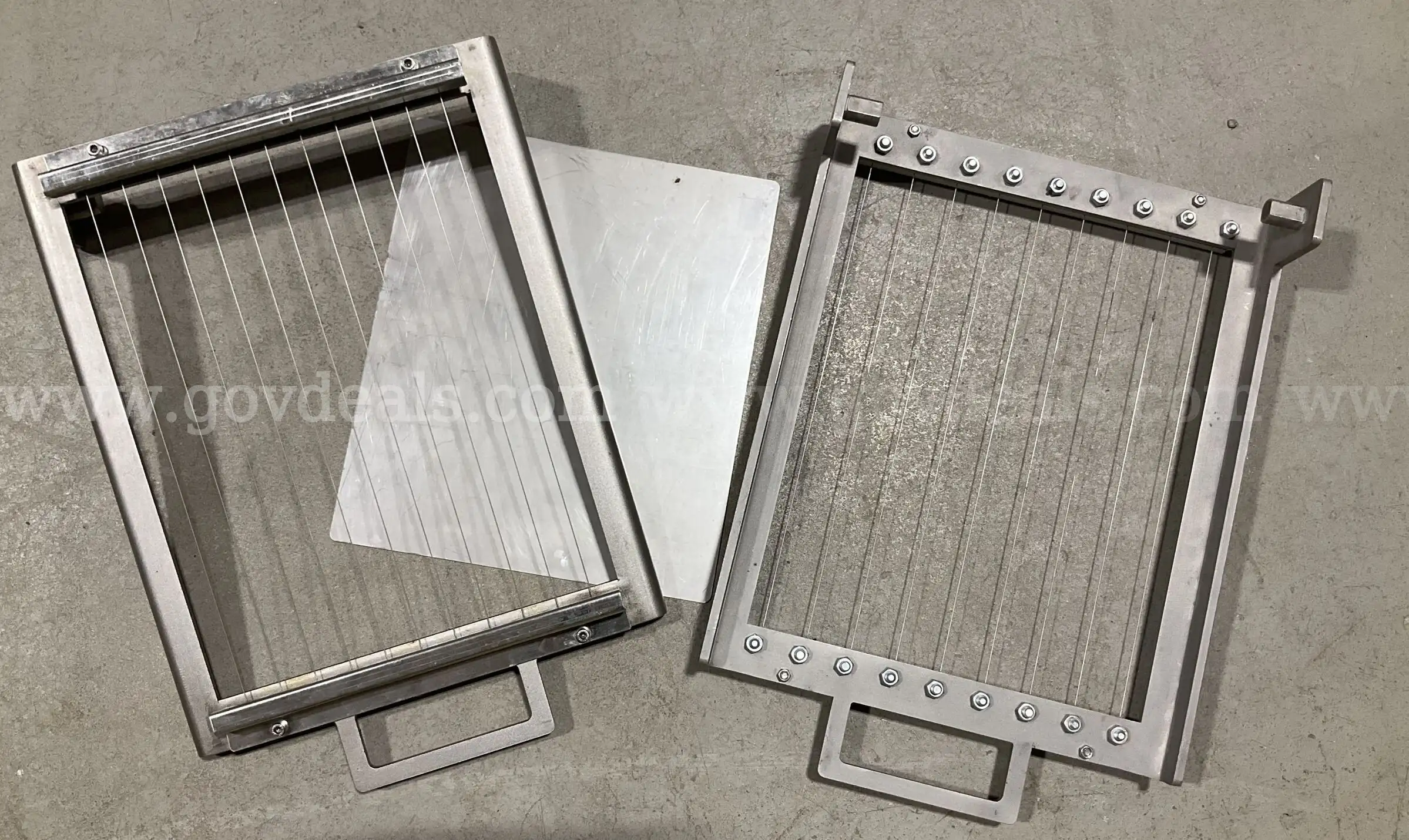 Commercial Stainless Steel Wire Slicer Frames & Grooved Base Set - Soap Cheese Food Cutter Replaceme