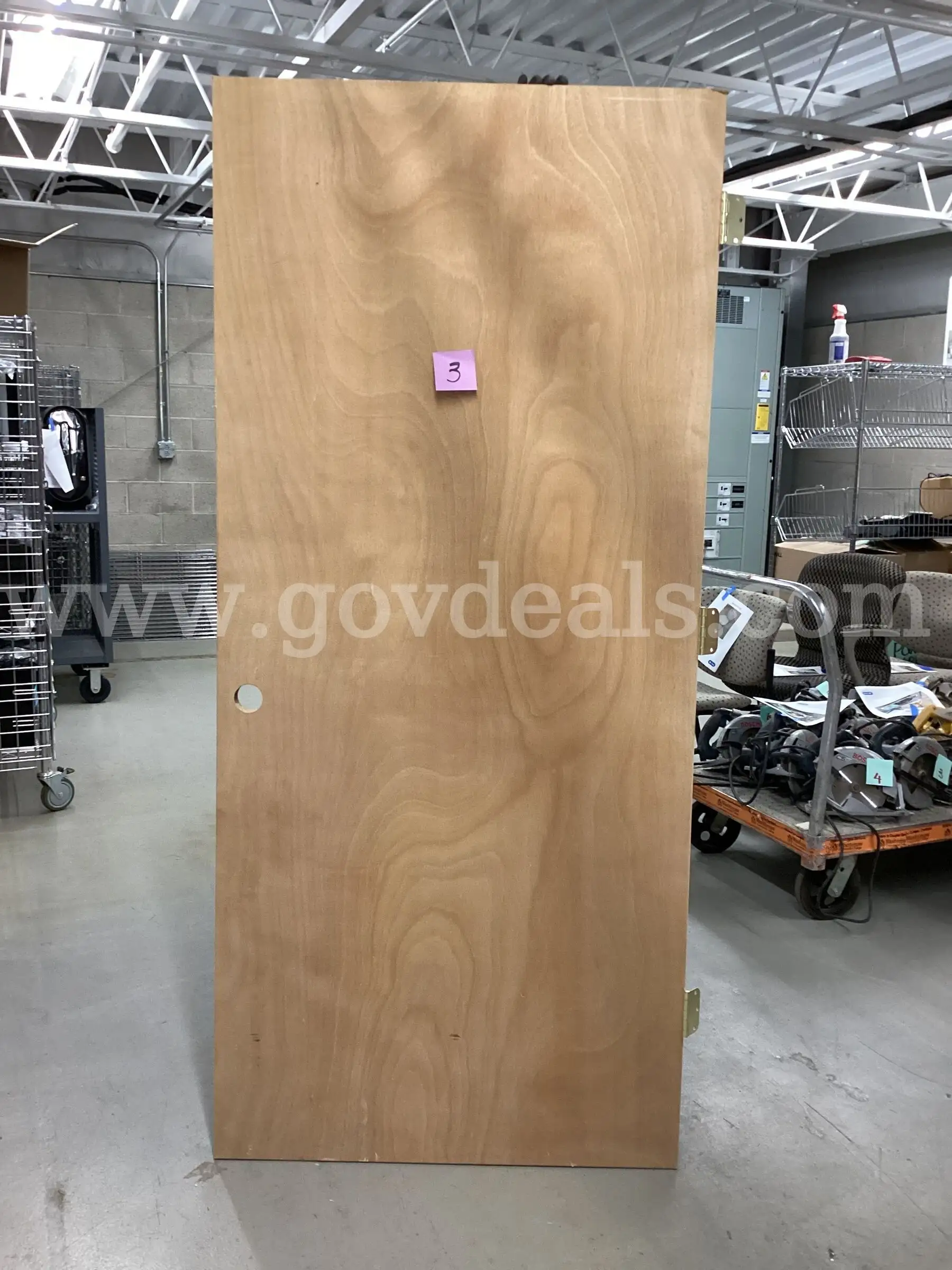 36 x 80.5 Wood Flush Interior Door Slab w Hinges Pre-Bored & Used