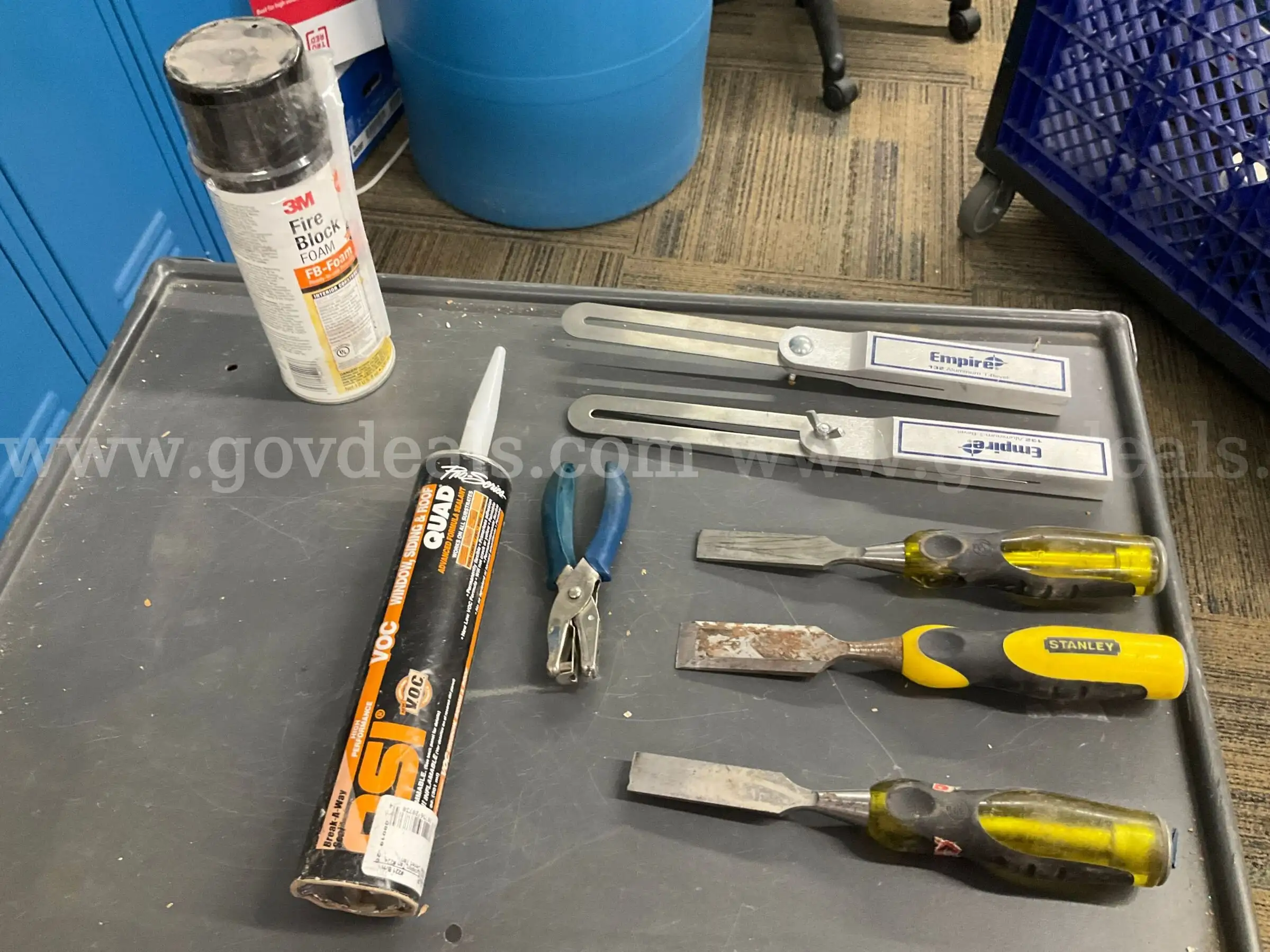 Assorted Hand Tool & Construction Lot - Chisels Empire T-Bevels Sealants & More