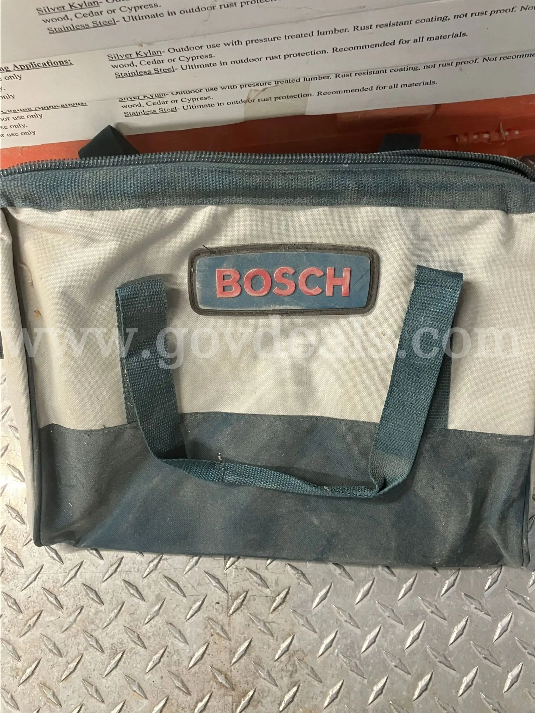 Bosch Canvas Tool Bag Soft Tool Storage Case Medium Blue White