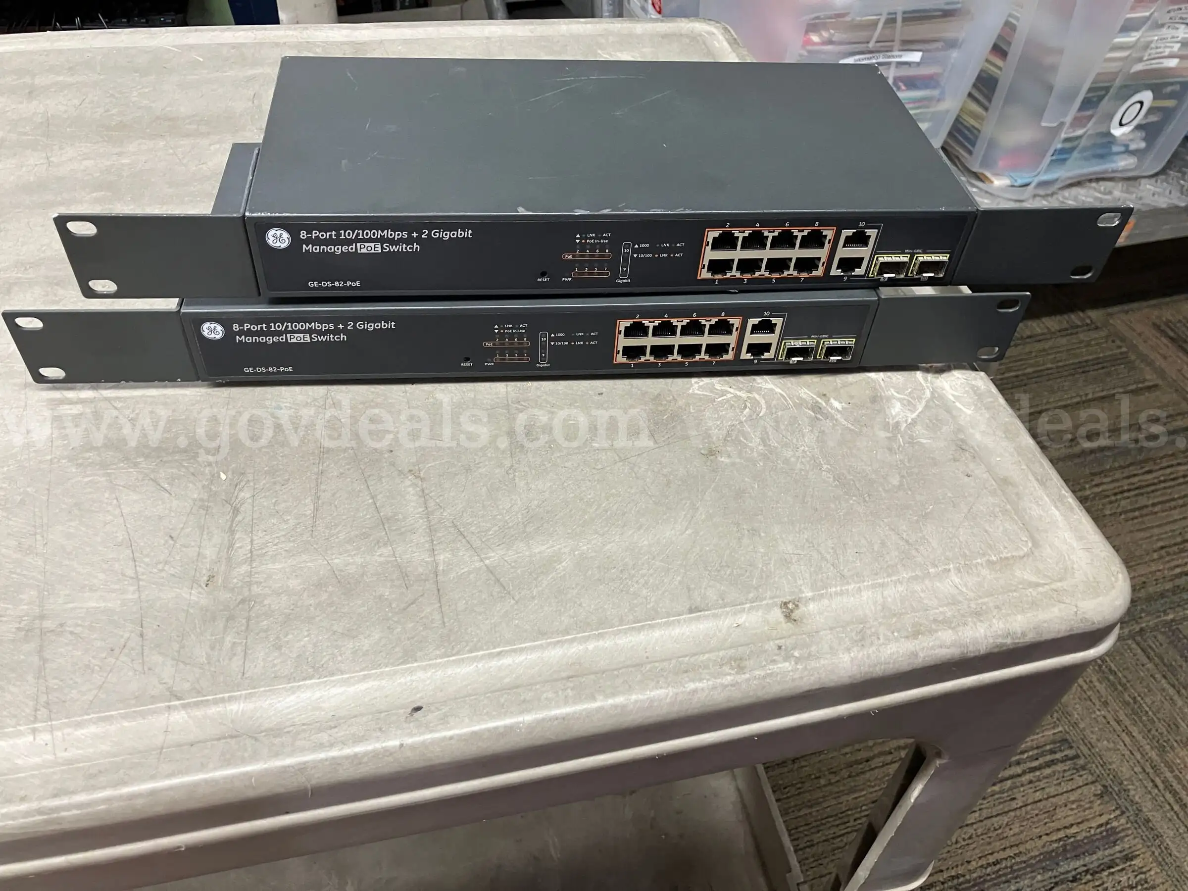 GE 8-Port Managed PoE Switch + 2 Gigabit Ports (Model GE-DS-82-POE) - Lot of 2