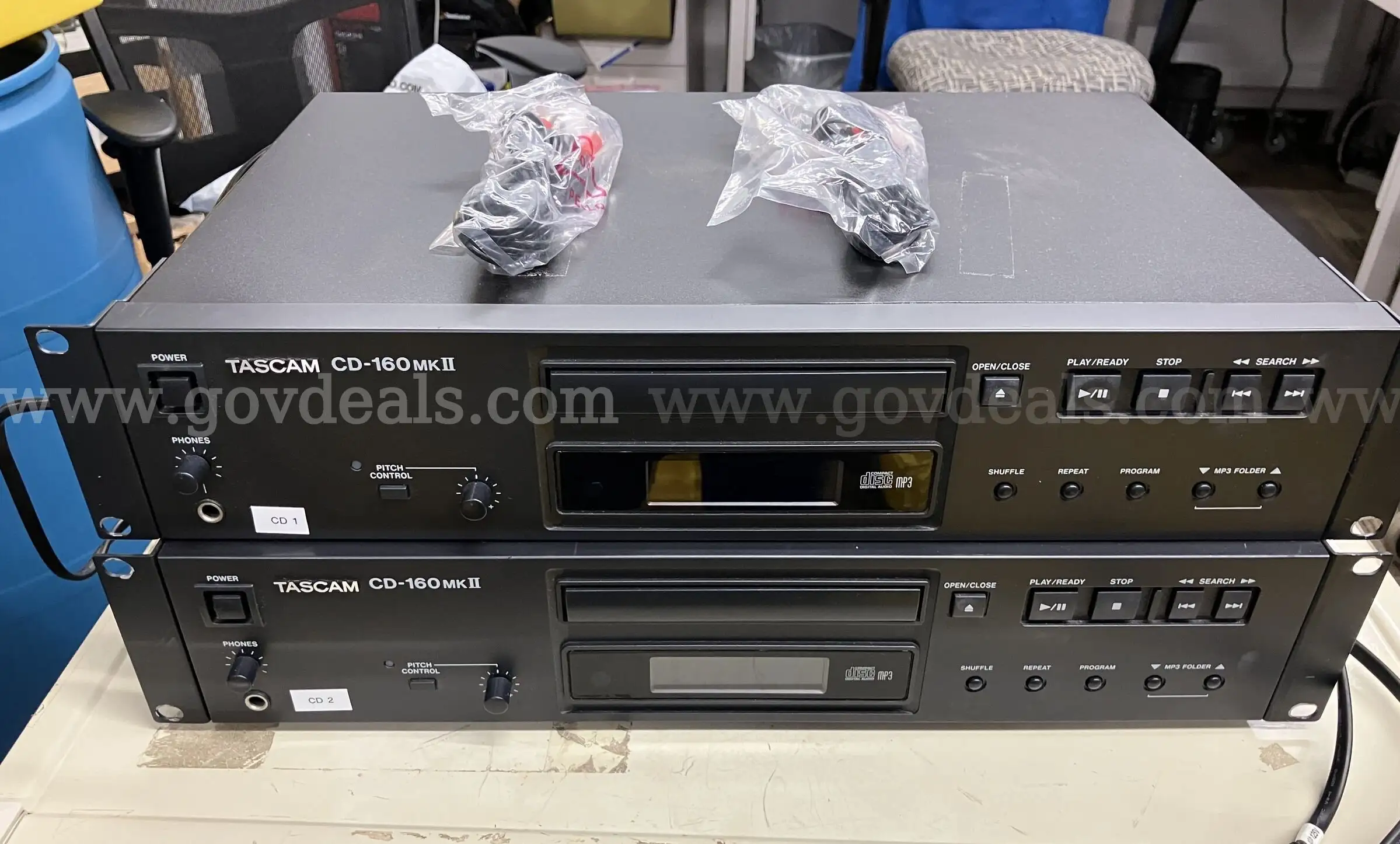 Lot of 2 Tascam CD-160MKII Professional Rackmount CD Players