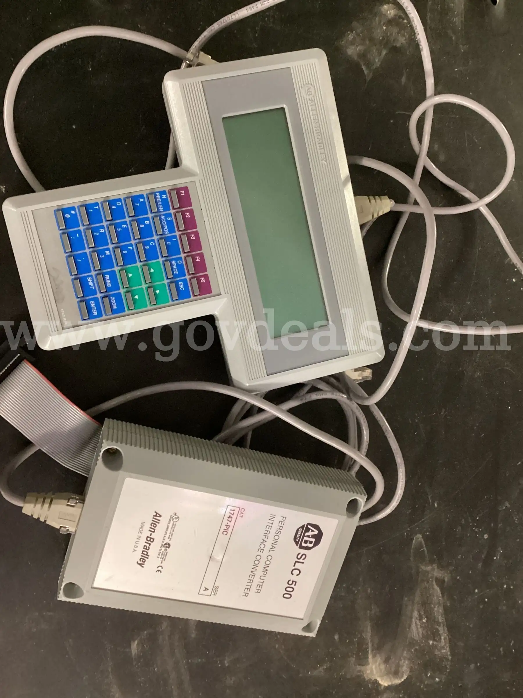Allen-Bradley SLC 500 Handheld Terminal & Interface Set (1747-PT1 & 1747-PIC) - Untested As-Is