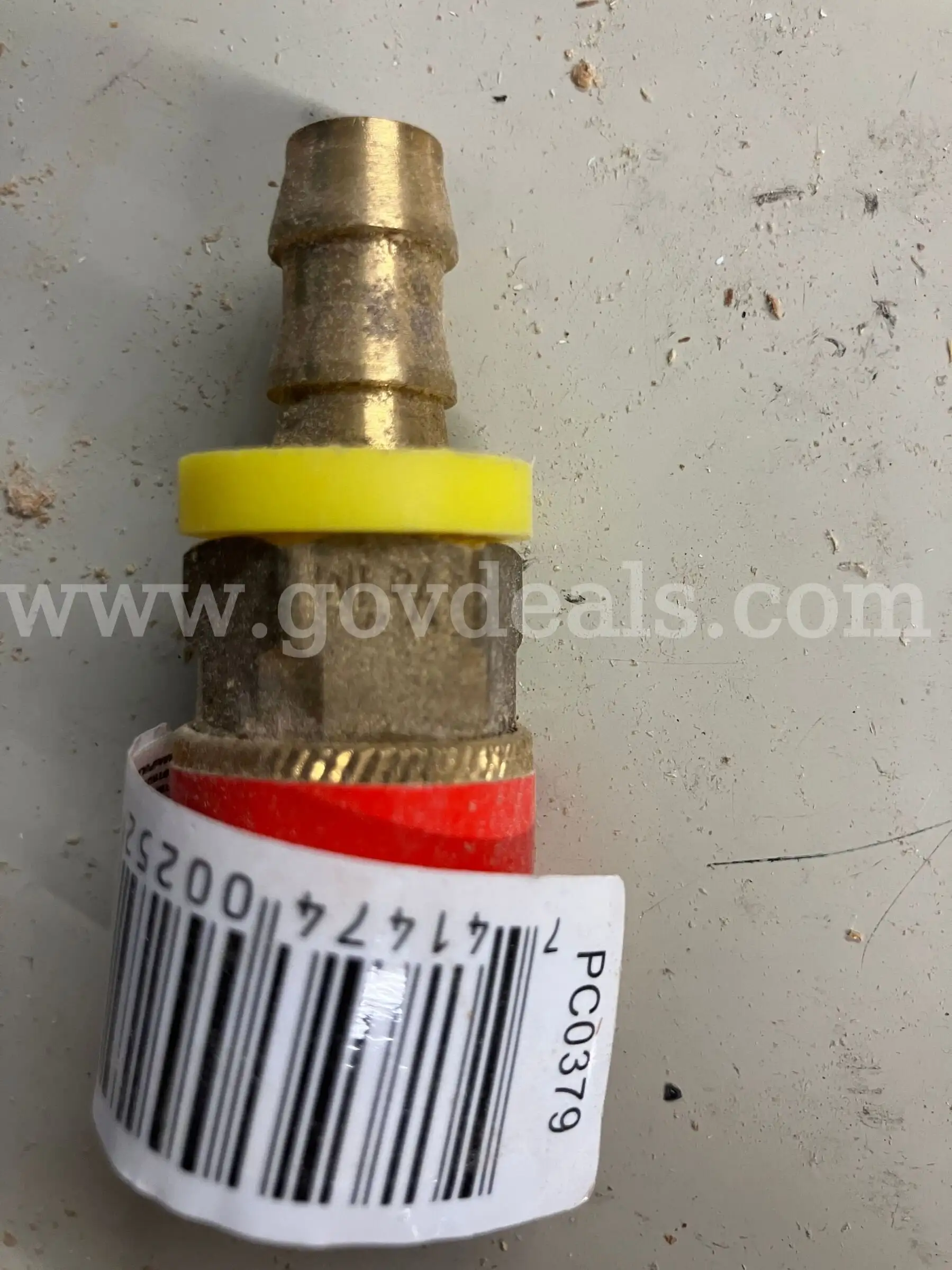Brass Barbed Hose Fitting Connector with 1 8 Thread and Yellow Ring
