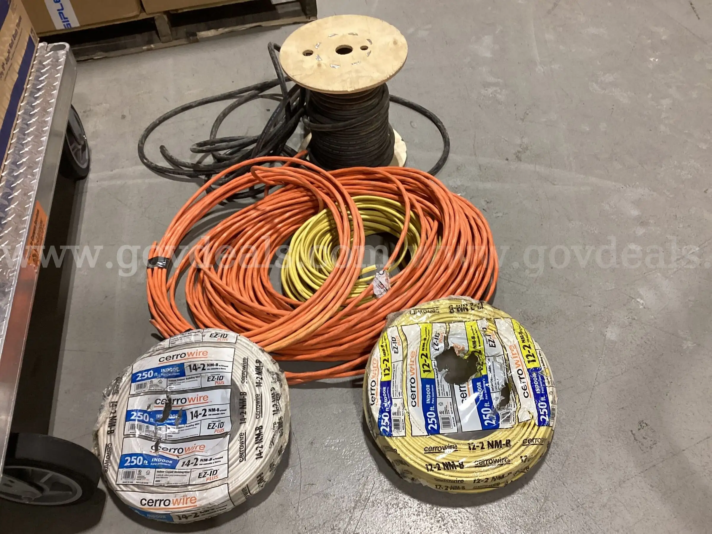 Assorted Electrical Wire & Building Cable Lot - CerroWire 14-2 NM-B 12-2 NM-B Spools & Coils