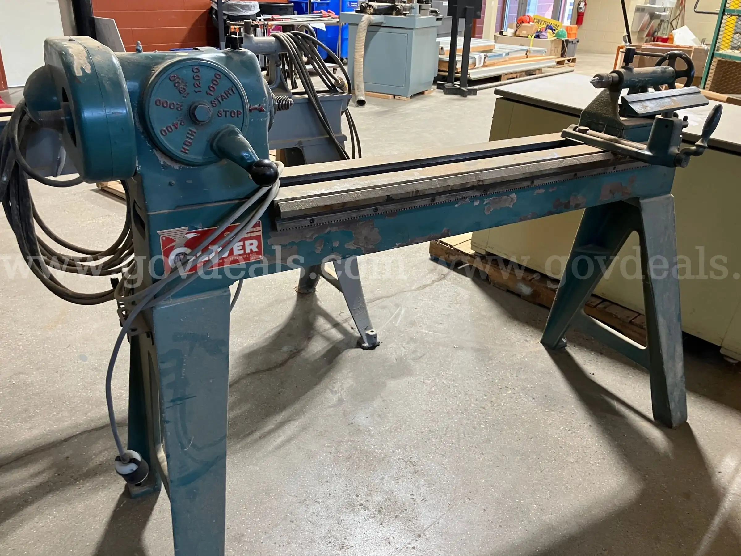Oliver Machinery Co. Model 159-MW Heavy Duty Wood Lathe 1 HP 3-Phase