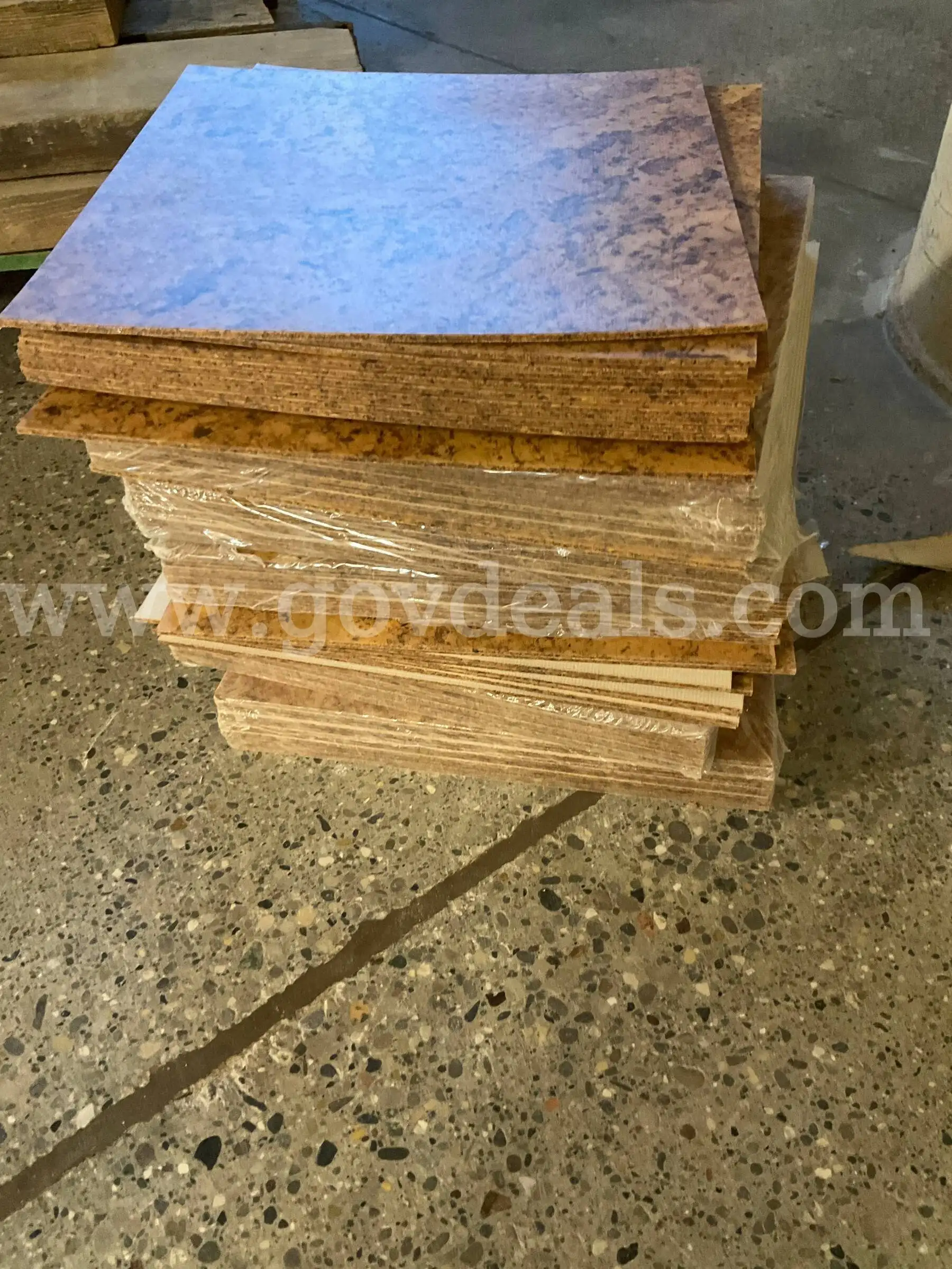 Cork Look Commercial Floor Tiles Lot (Multiple Packs Stack)