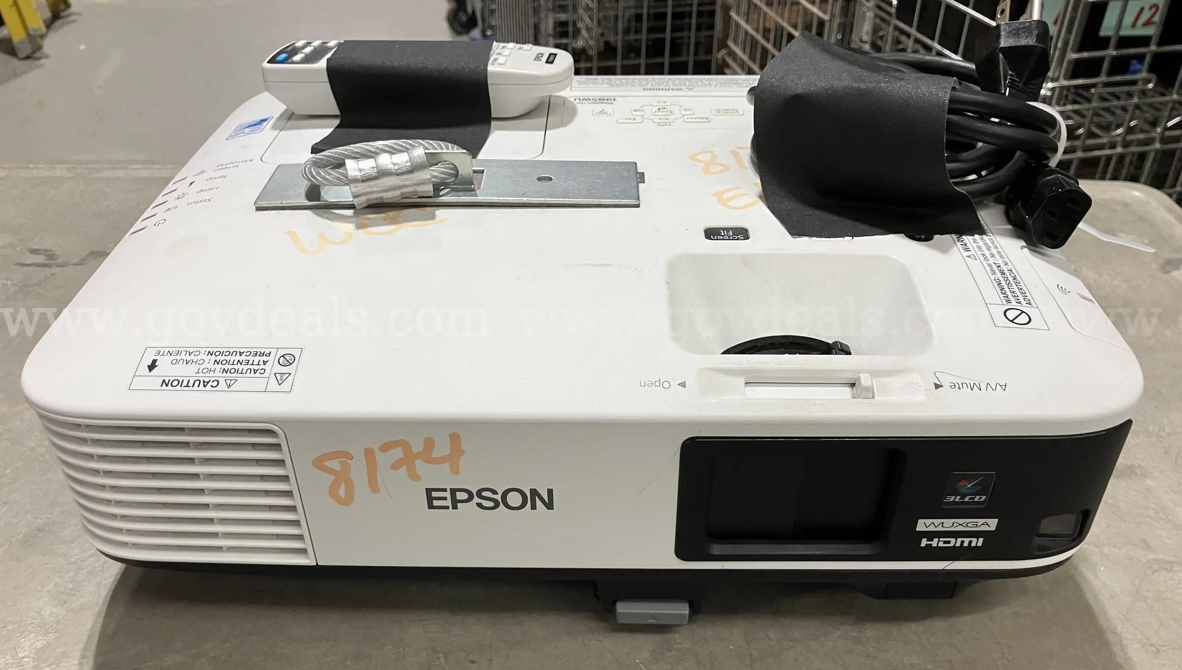 Epson PowerLite 1985WU WUXGA 3LCD Wireless Projector - 4800 Lumens with Remote & Power Cord