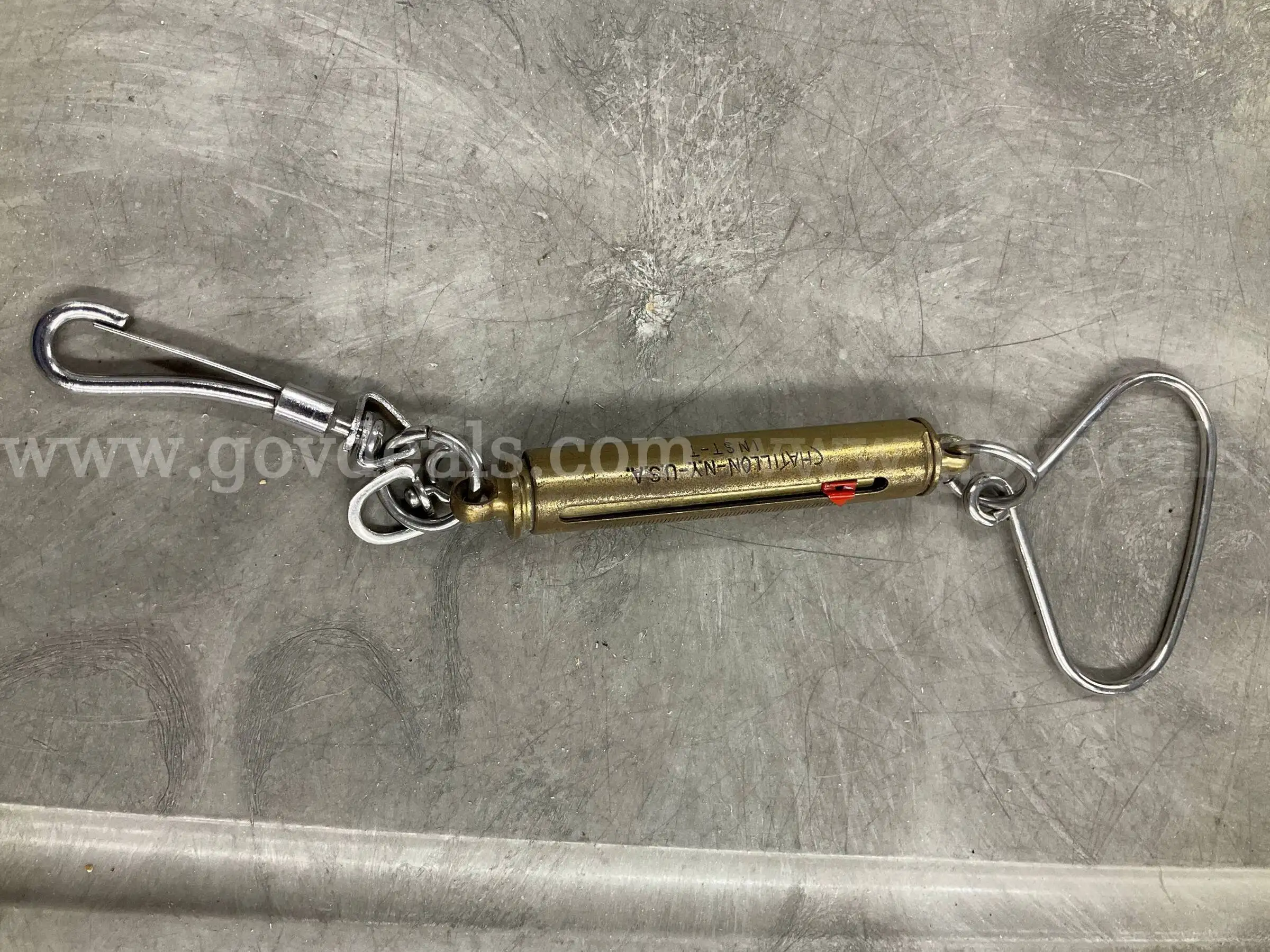 Vintage Chatillon NY USA Brass Hanging Spring Scale 30 lb INST-T Fishing Fish Scale