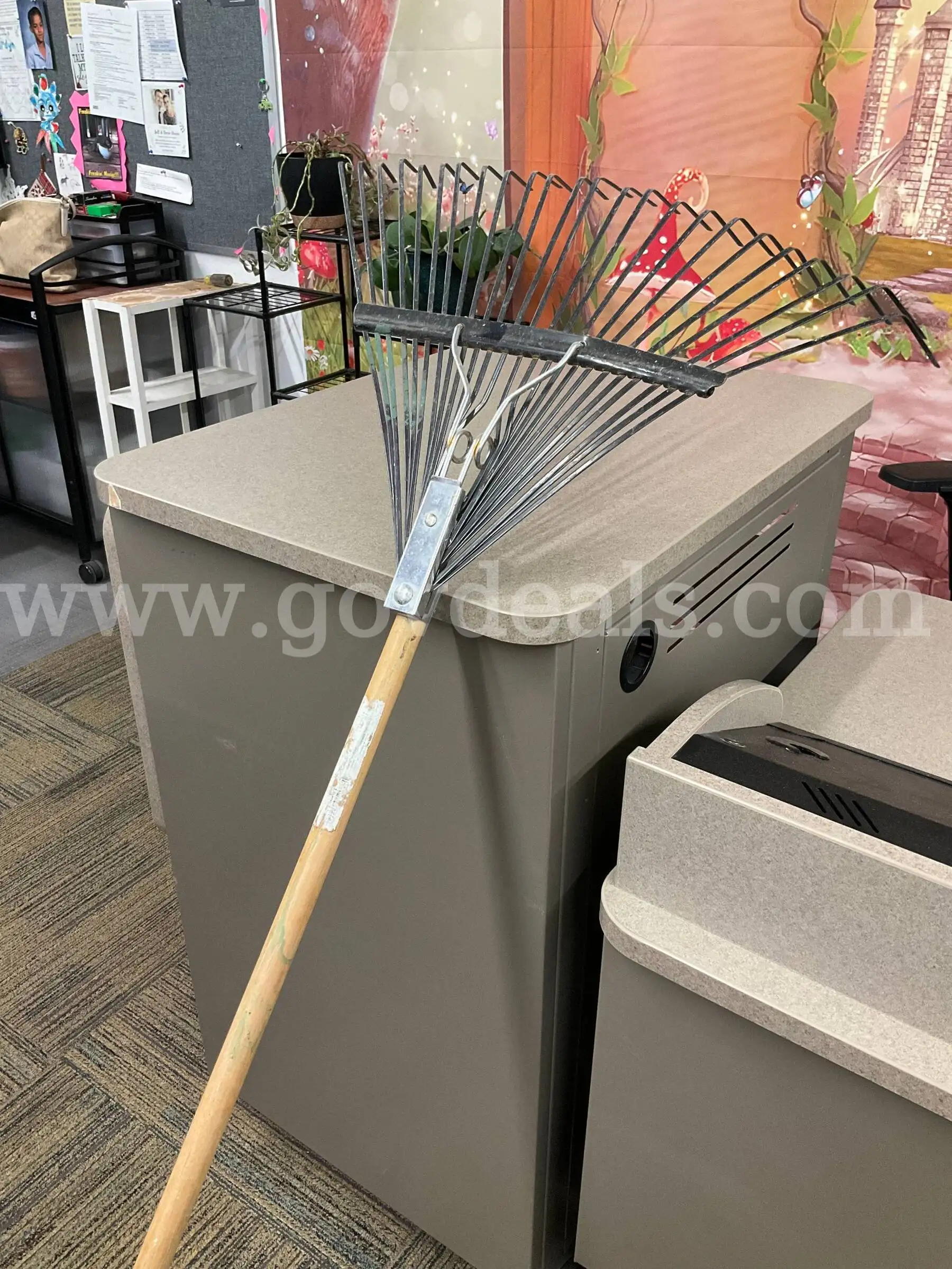 Heavy-Duty Steel Tine Leaf Rake w Hardwood Handle - Lawn & Garden Tool