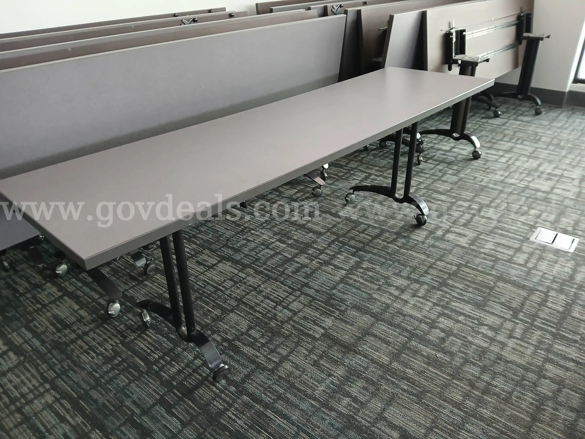 Lot of (2) Conference room tables. 7 length x 2 depth x 29 height