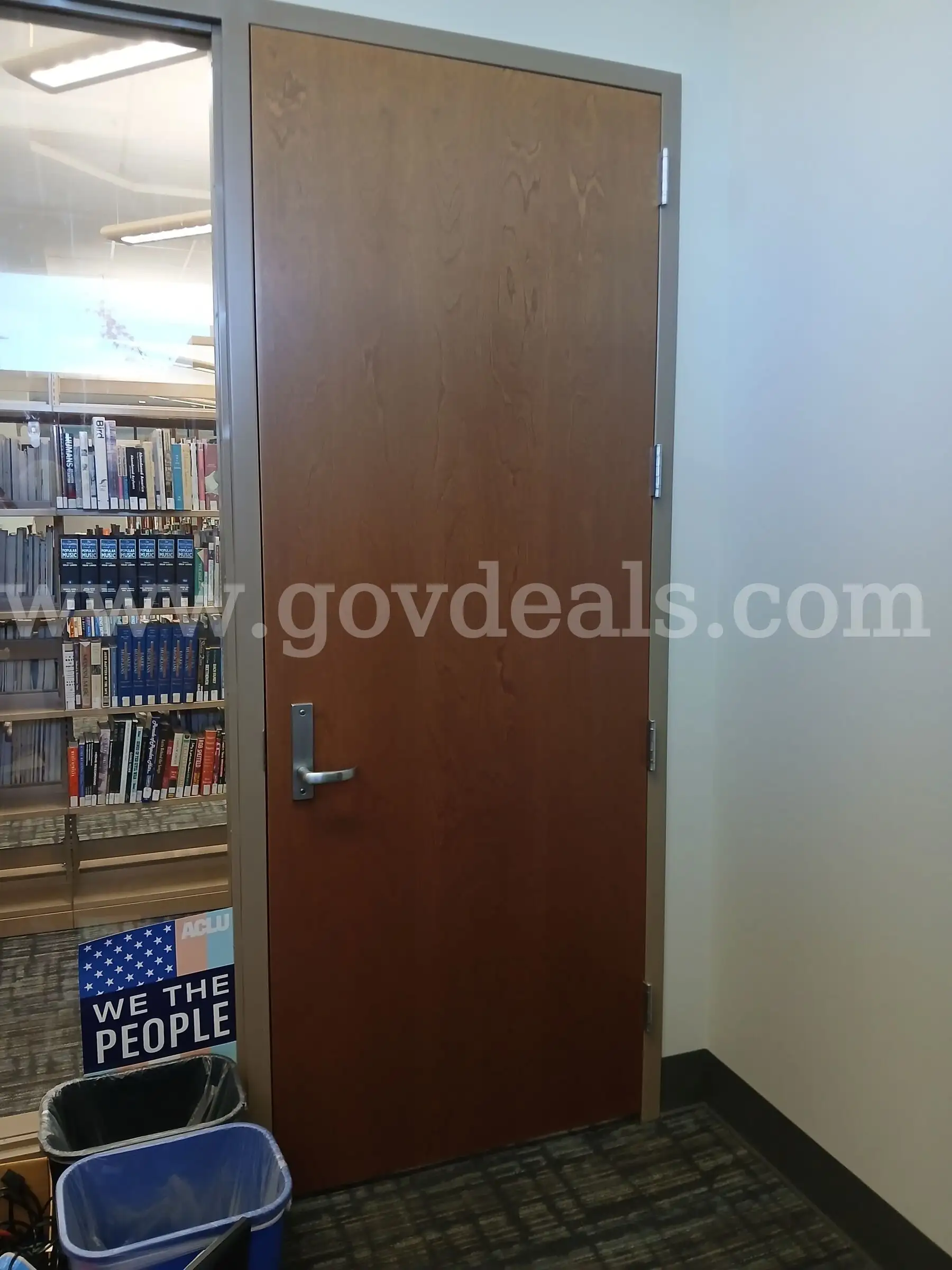 (1) 34 x 8 Solid laminate wood door with Wood veneer
