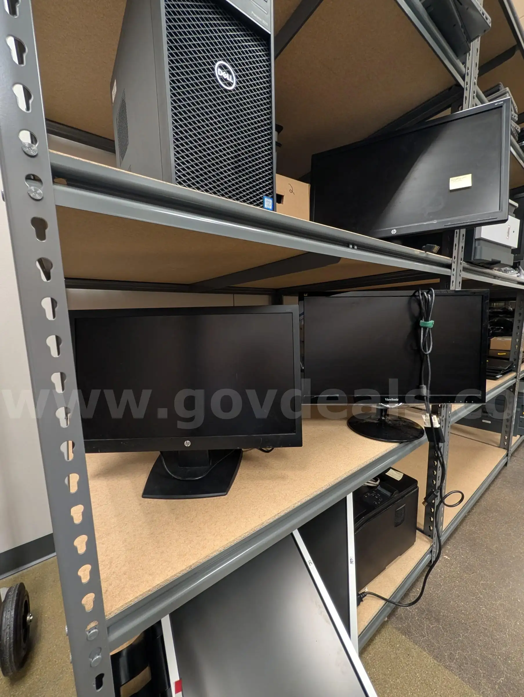 Dell Precision 3630 Tower (3) Monitors and Box of Office Supplies - As-Is