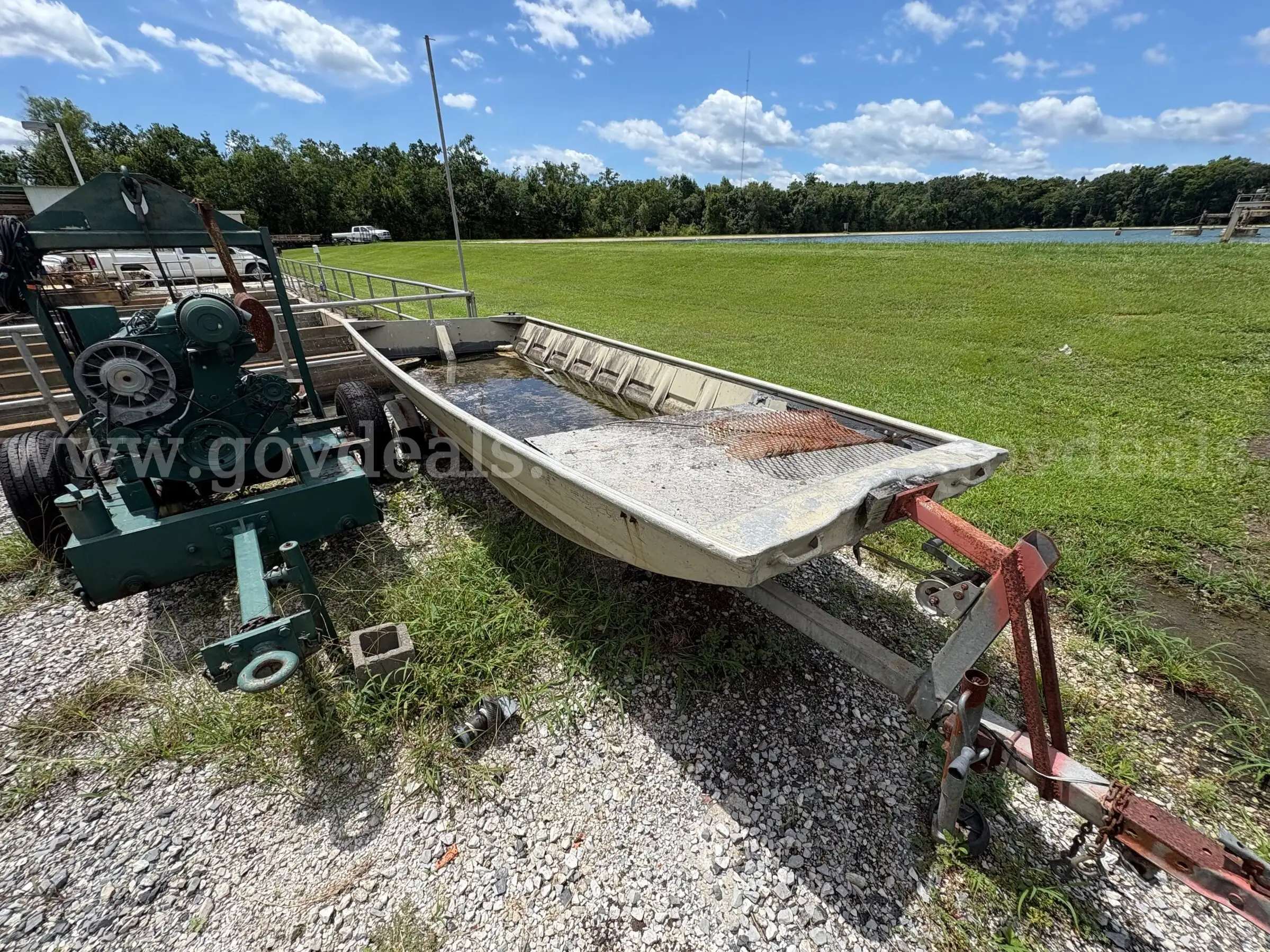 15 ALUMINUM BOAT WITH TRAILER