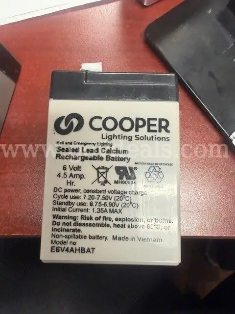 Copper Lighting Solutions Rechargeable Battery 6 Volt & 4.5 AMP Hr.