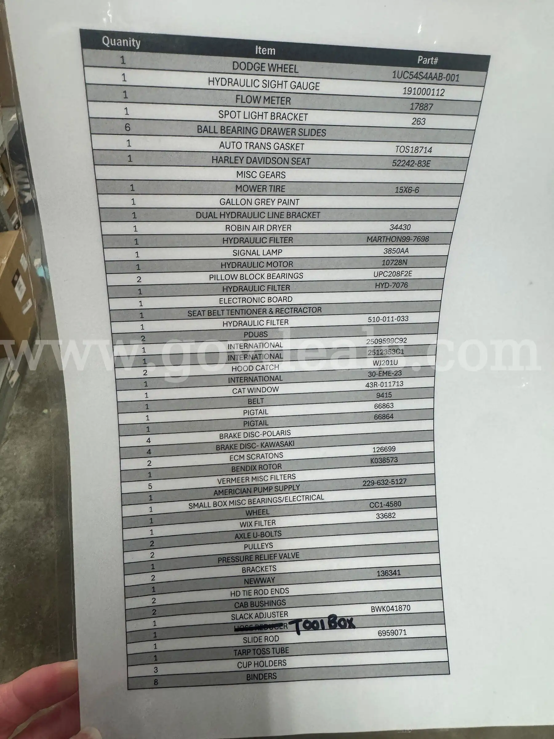Various Automotive Parts