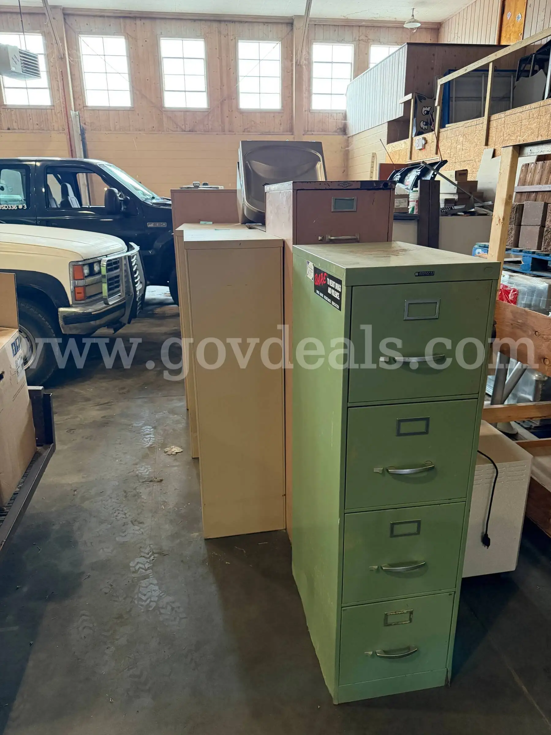 Group of Metal Filing Cabinets 12- 4 Drawer Cabinets 1- 2 Drawer Cabinet