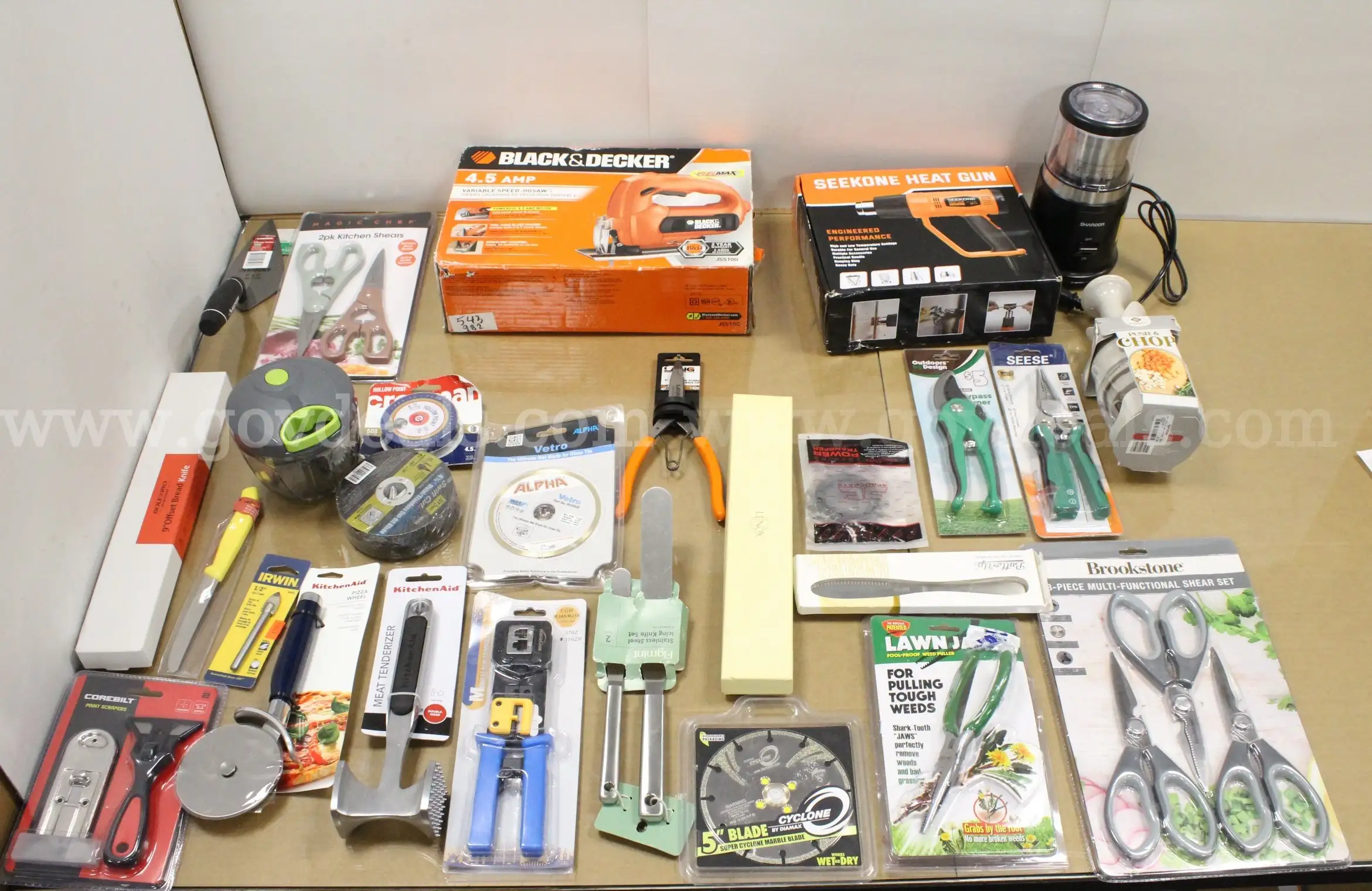 1 Box of Assorted NEW or Lightly Used Items Tools Household Etc. #35917 **PICK UP ONLY**