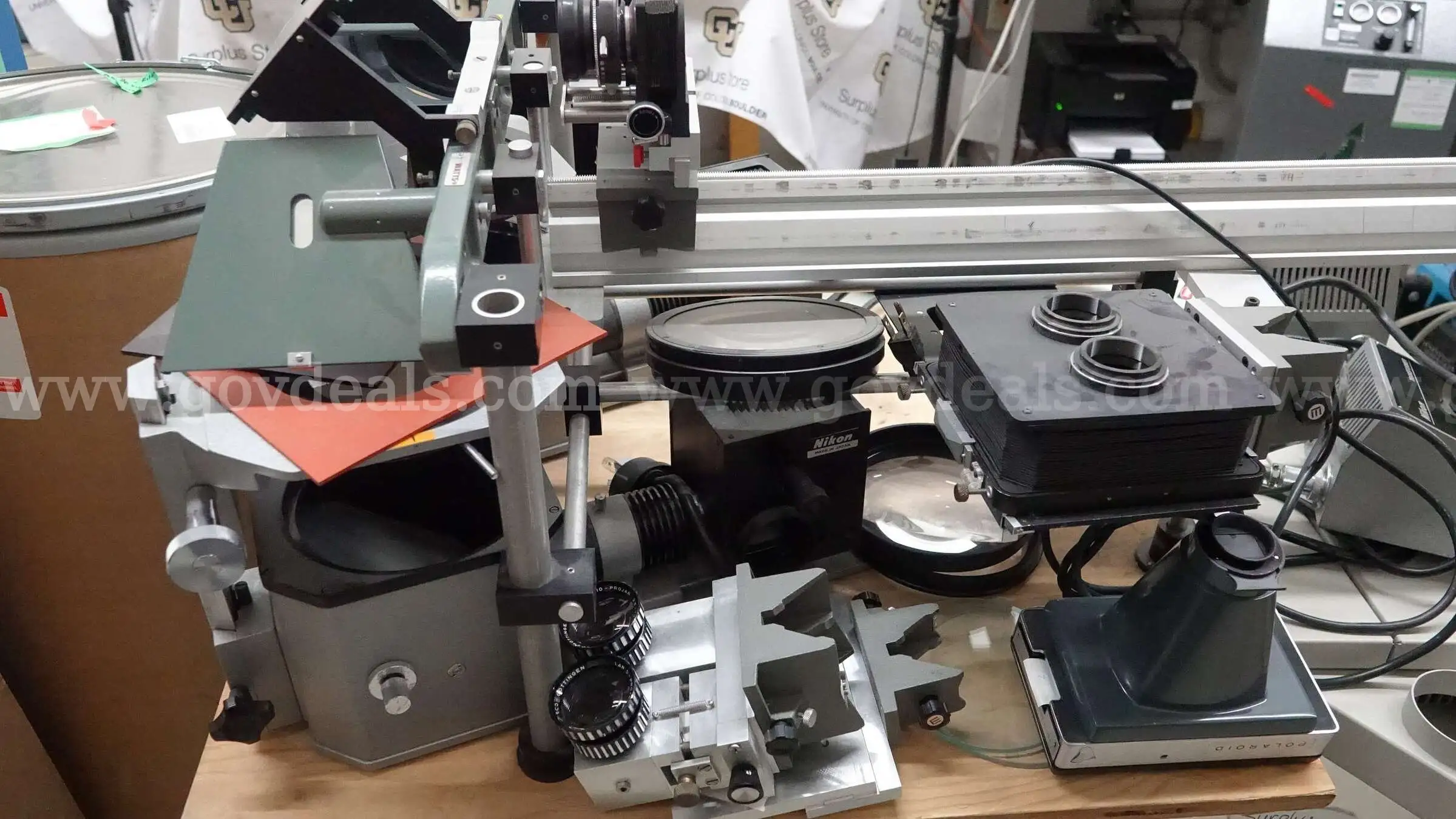 Assorted Nikon Polaroid Spectra Physics Lab Equipment Stabilite Lenses