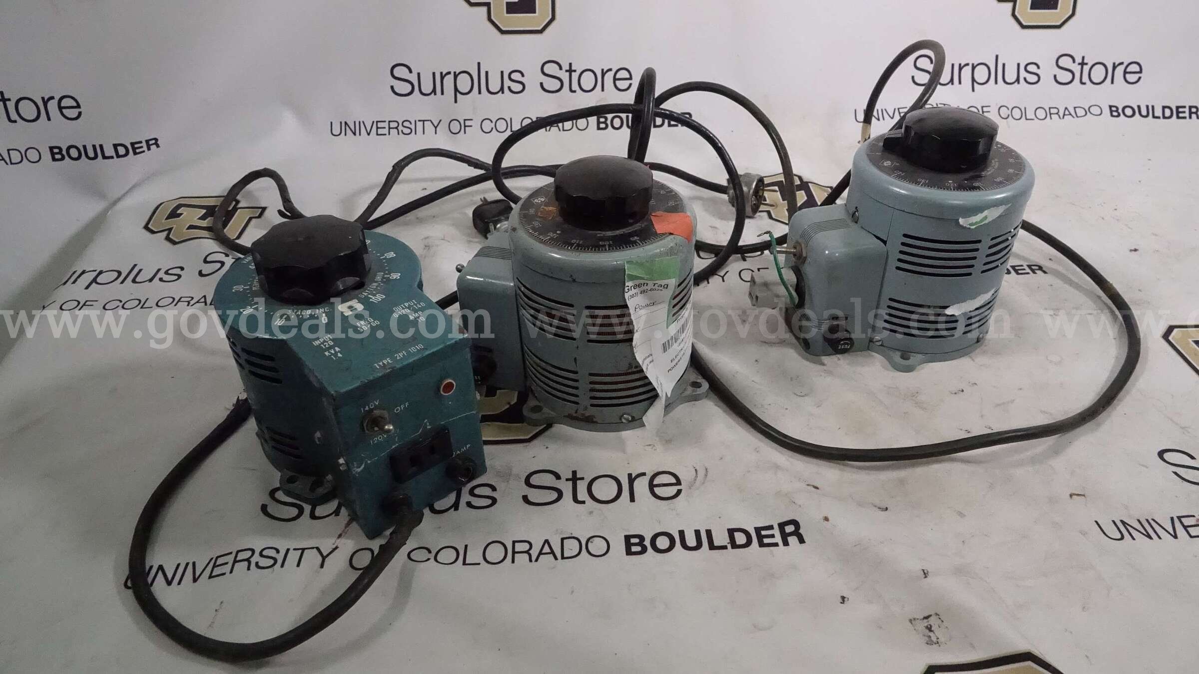 Lot of 3 Power Supplies Powerstat Power Supply Variable Auto Transformer Type 2PF 1010