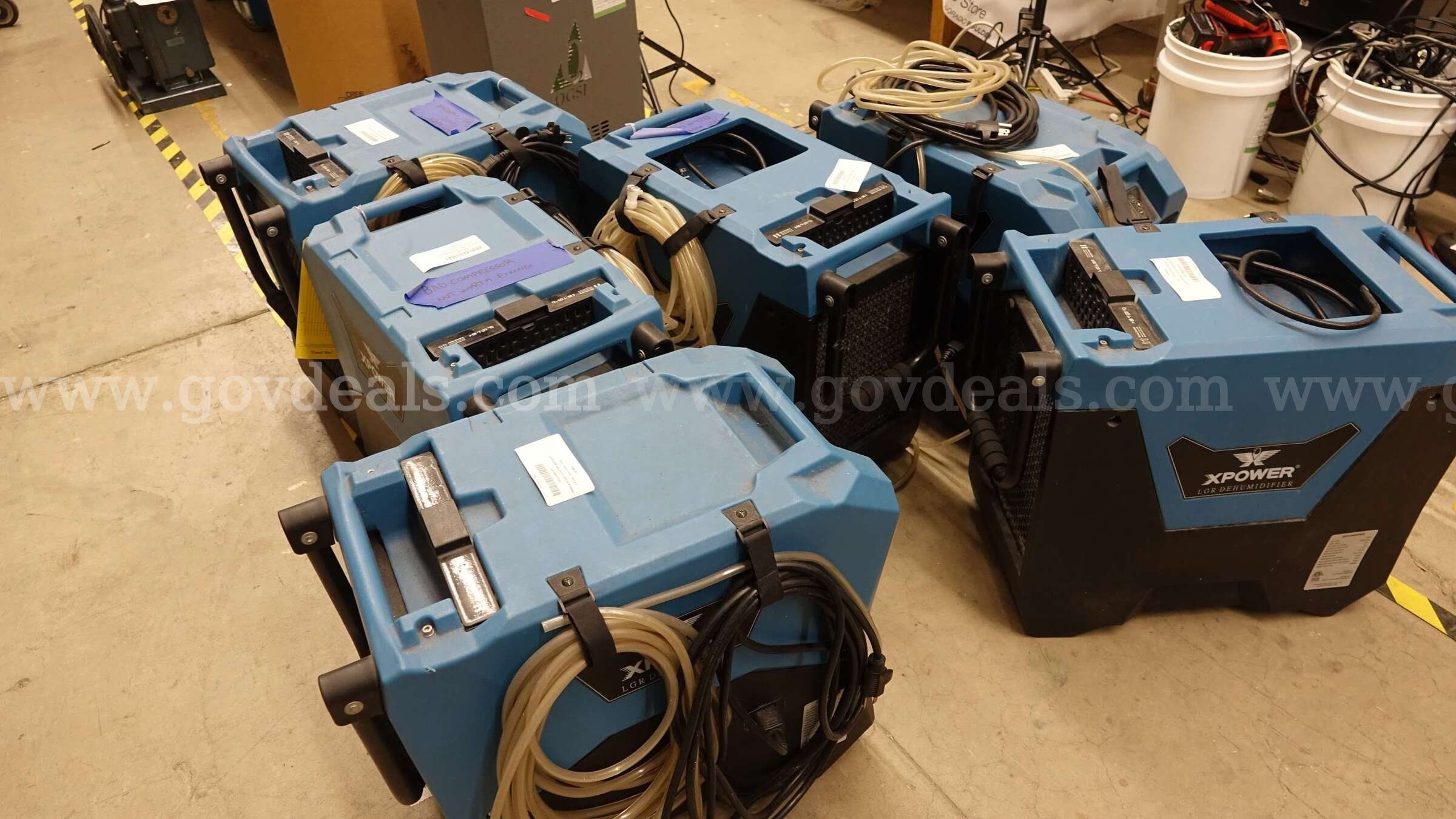 Lot of 6 XPower LGR Dehumidifiers
